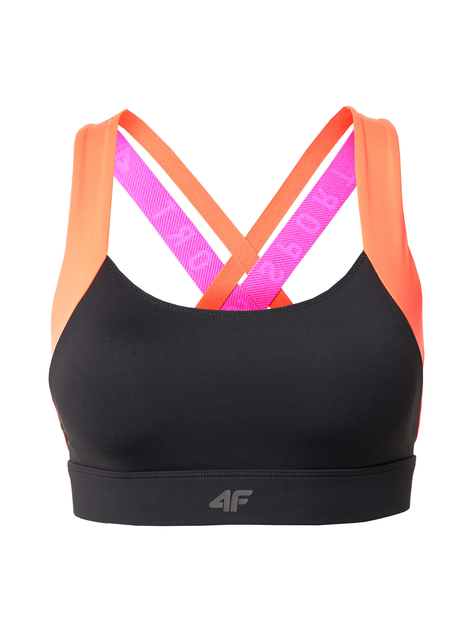 4F Sutien sport portocaliu / roz / negru - Pled.ro