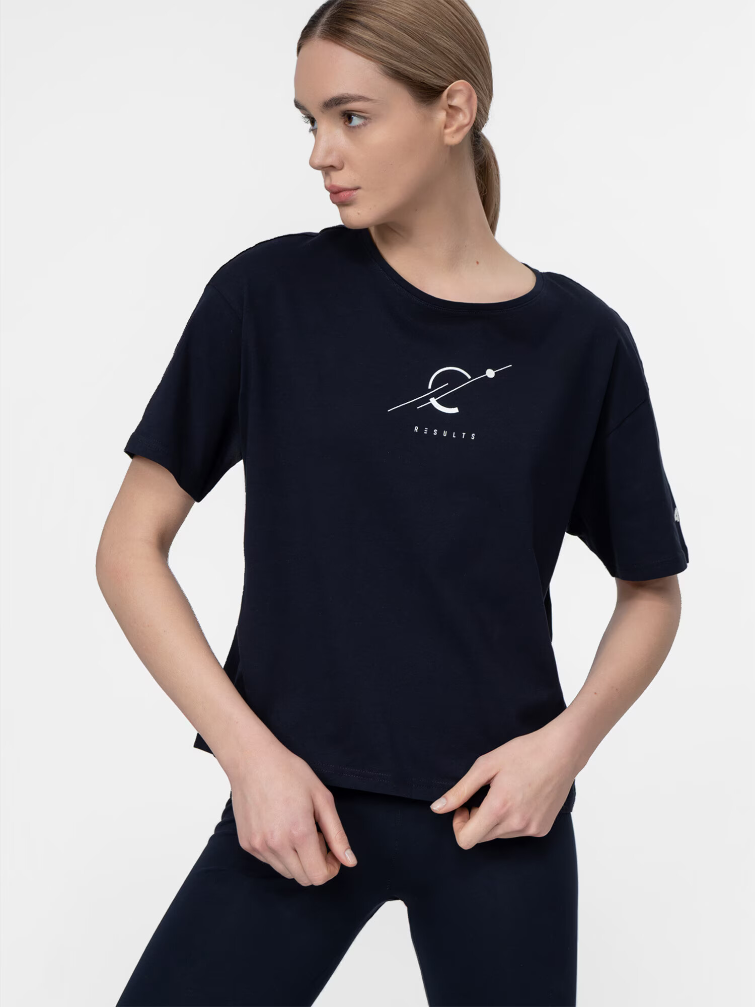 4F Tricou bleumarin / alb - Pled.ro