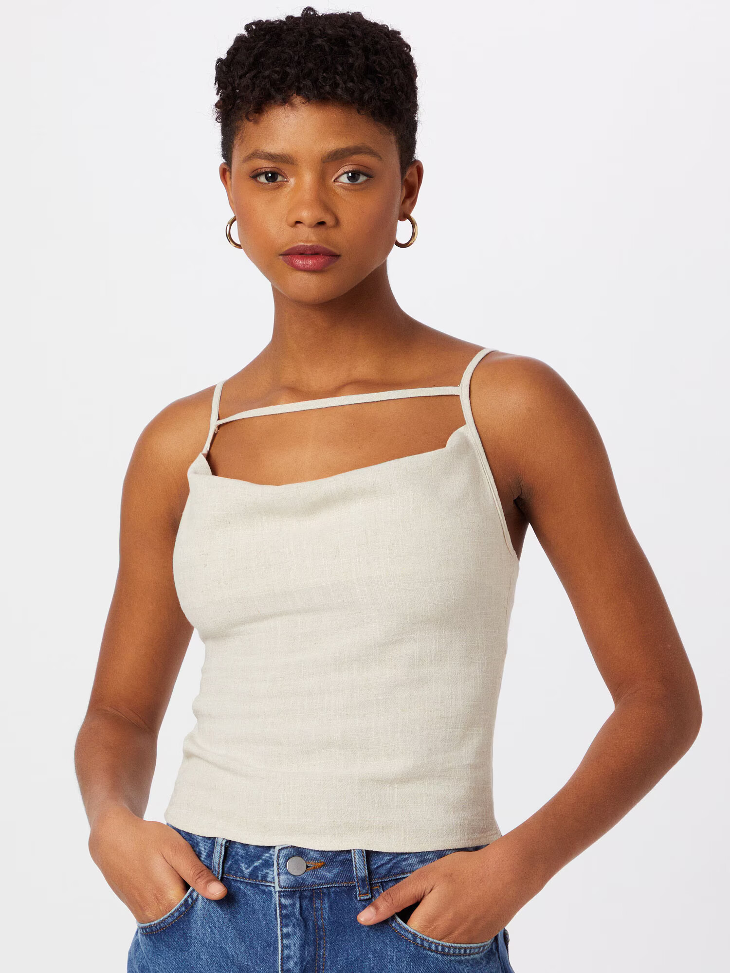 4th & Reckless Top 'PALMA' alb natural - Pled.ro