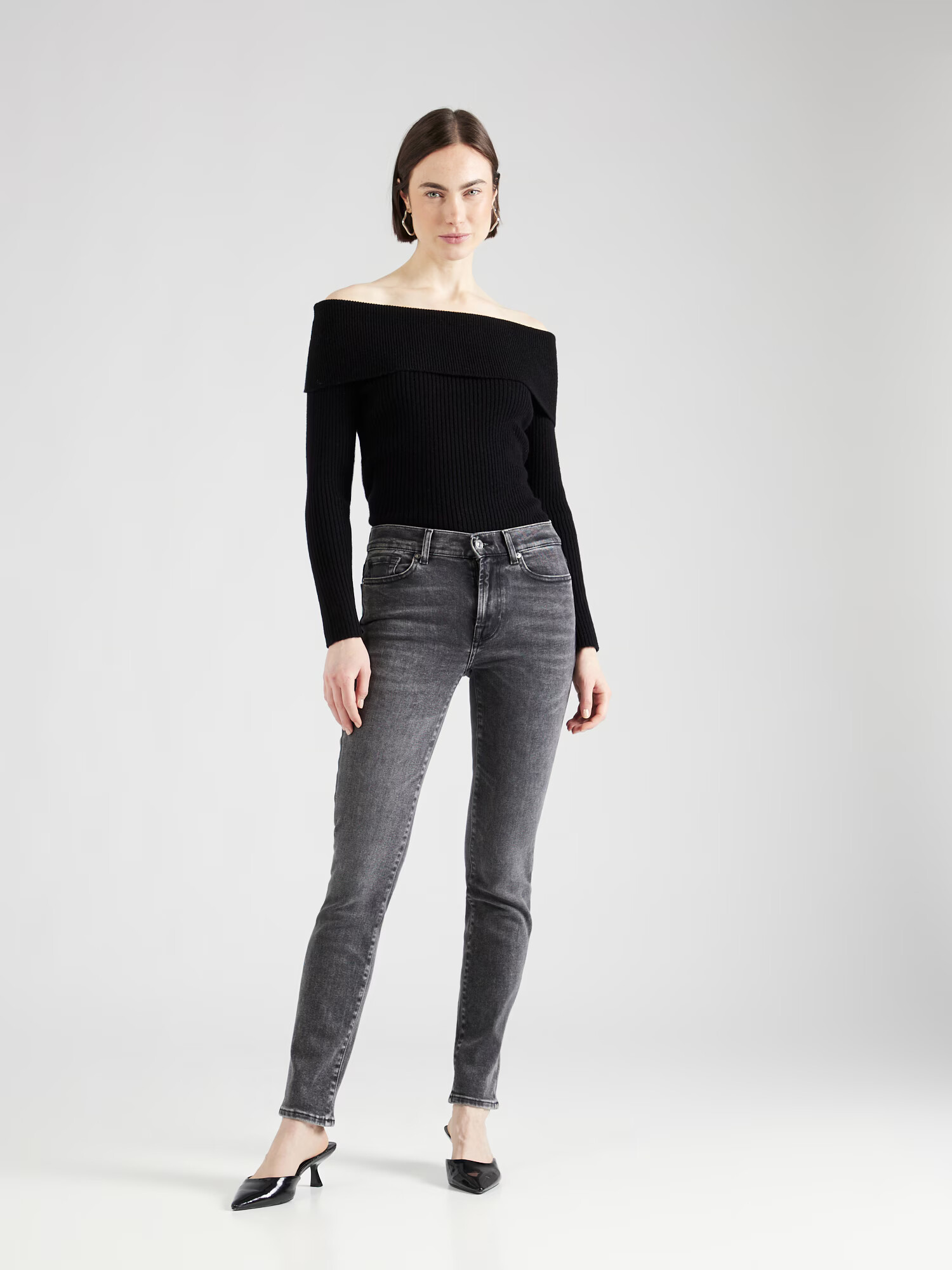 7 for all mankind Jeans 'ROXANNE' gri denim - Pled.ro