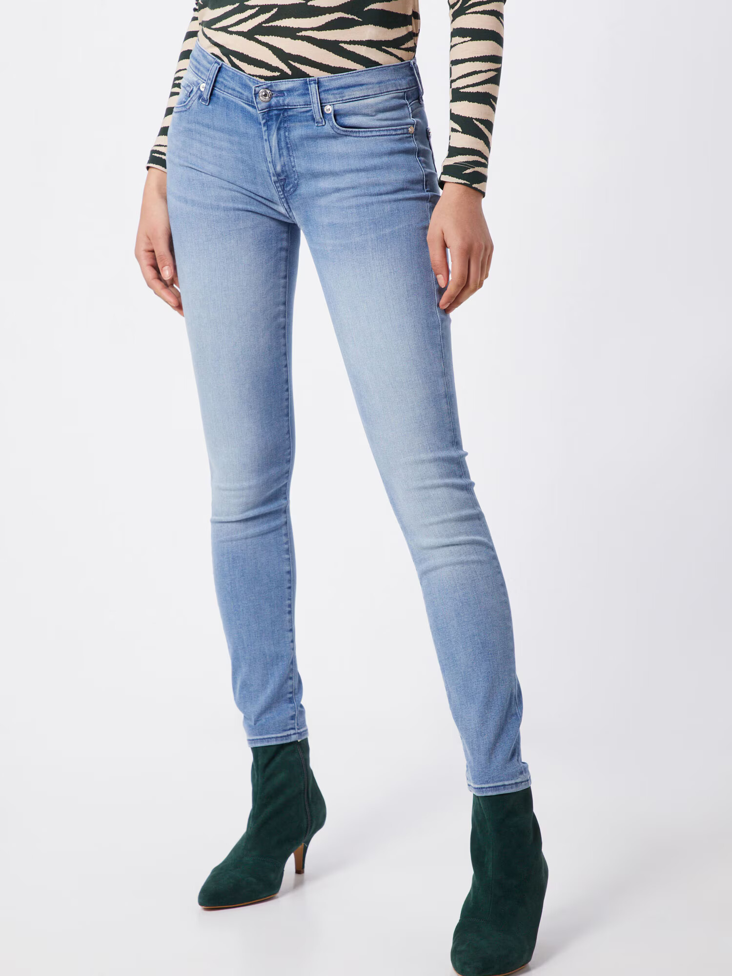 7 for all mankind Jeans 'THE SKINNY CROP BAIR MIRAGE' albastru deschis - Pled.ro