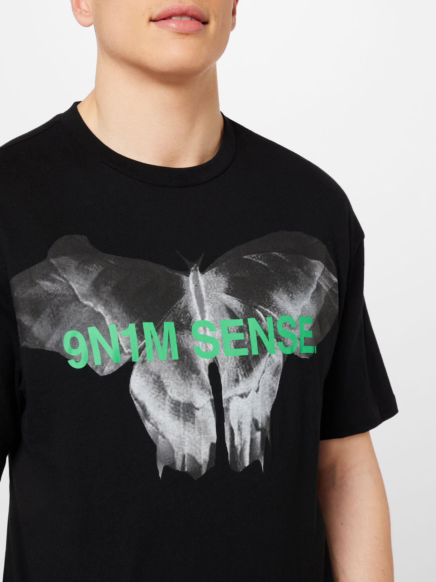 9N1M SENSE Tricou gri / verde / negru / alb - Pled.ro