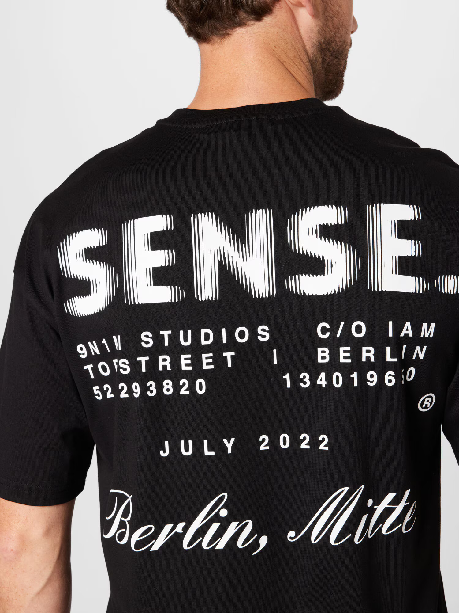 9N1M SENSE Tricou negru / alb - Pled.ro