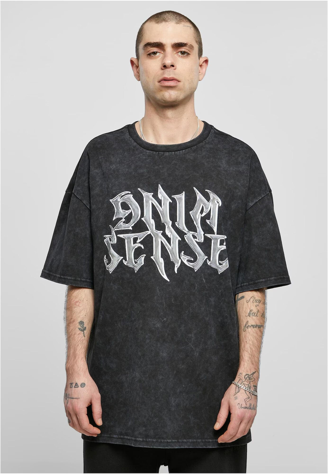 9N1M SENSE Tricou negru / alb - Pled.ro