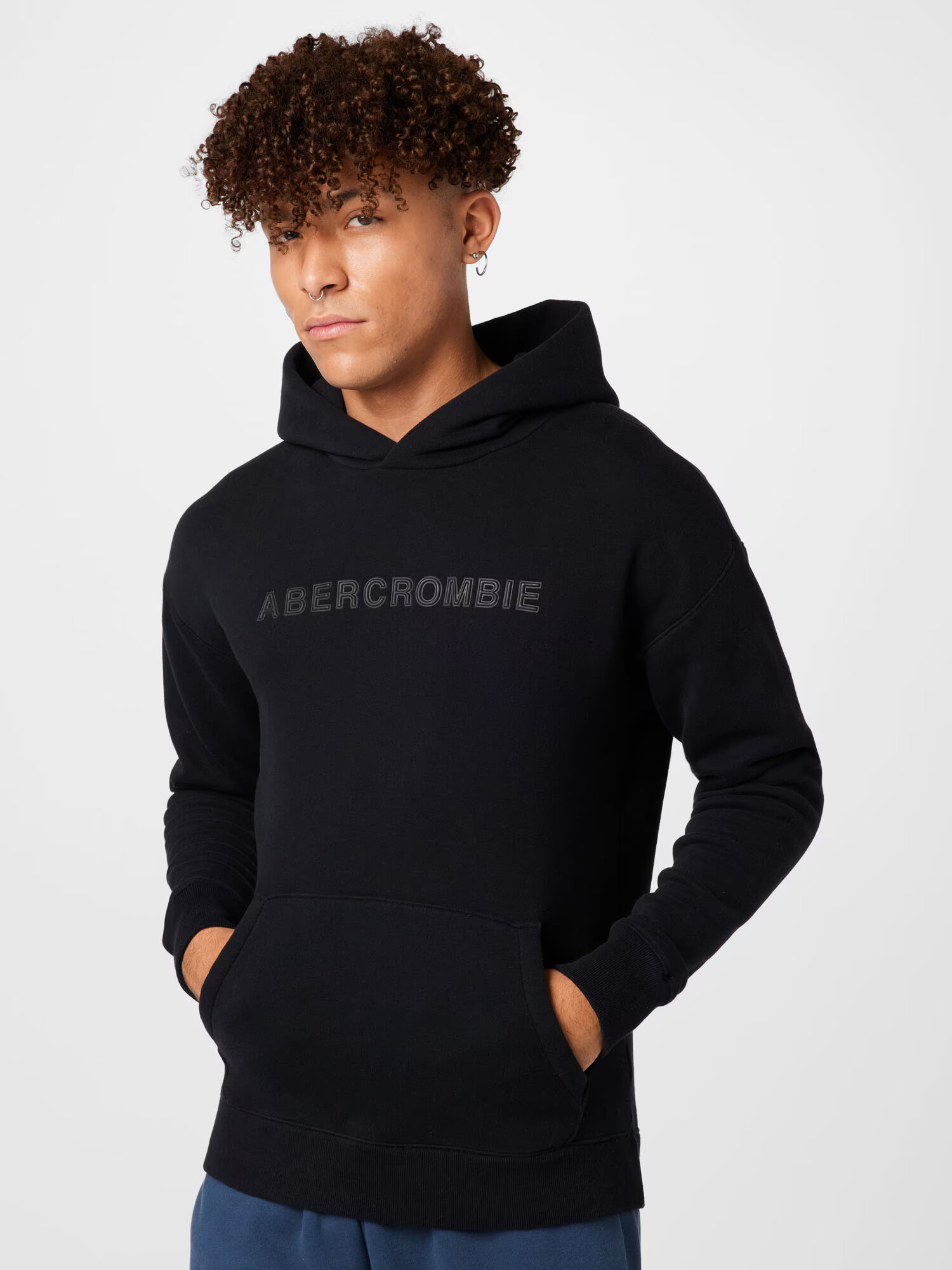 Abercrombie & Fitch Bluză de molton gri / negru - Pled.ro