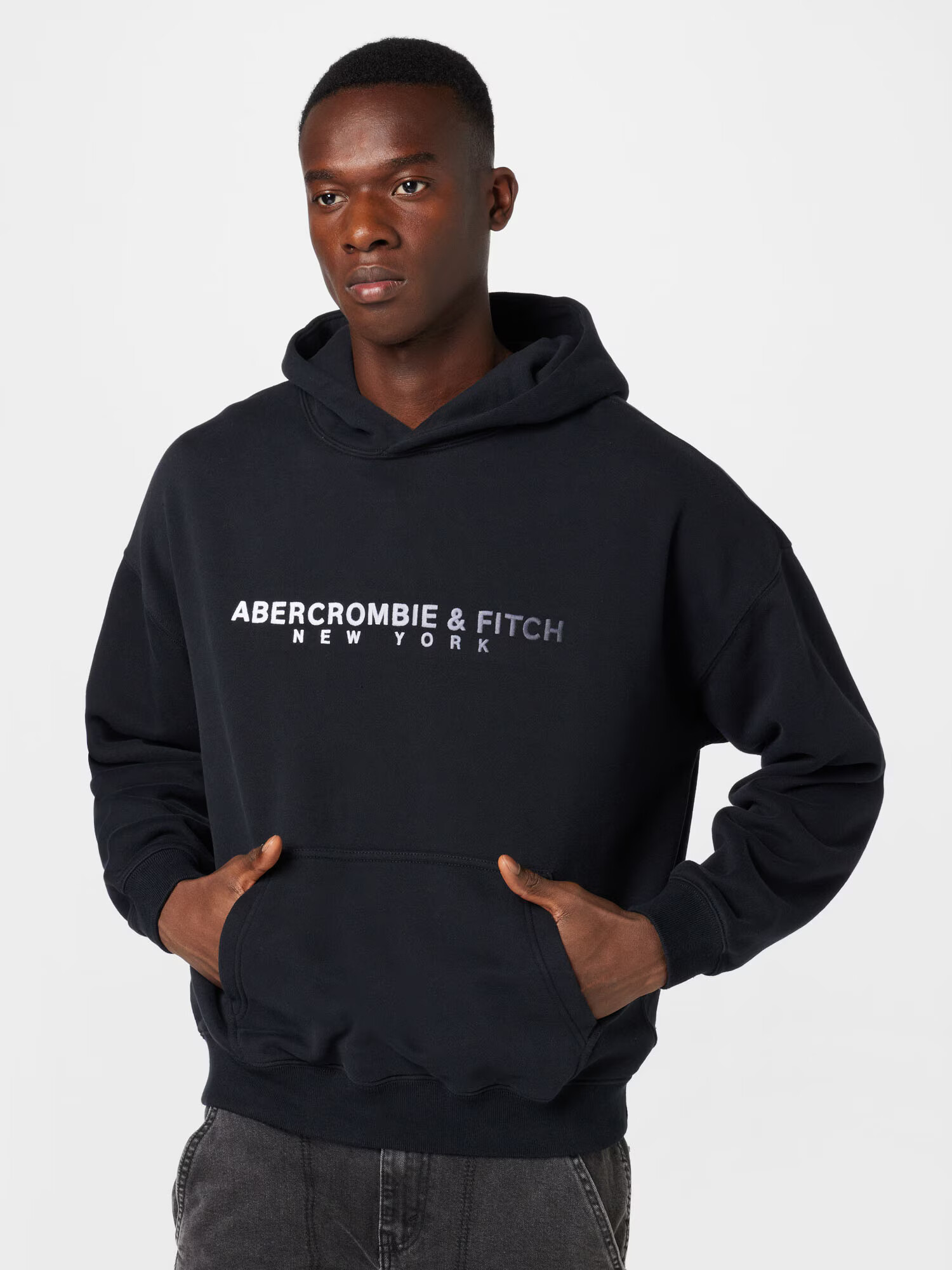 Abercrombie & Fitch Bluză de molton negru - Pled.ro