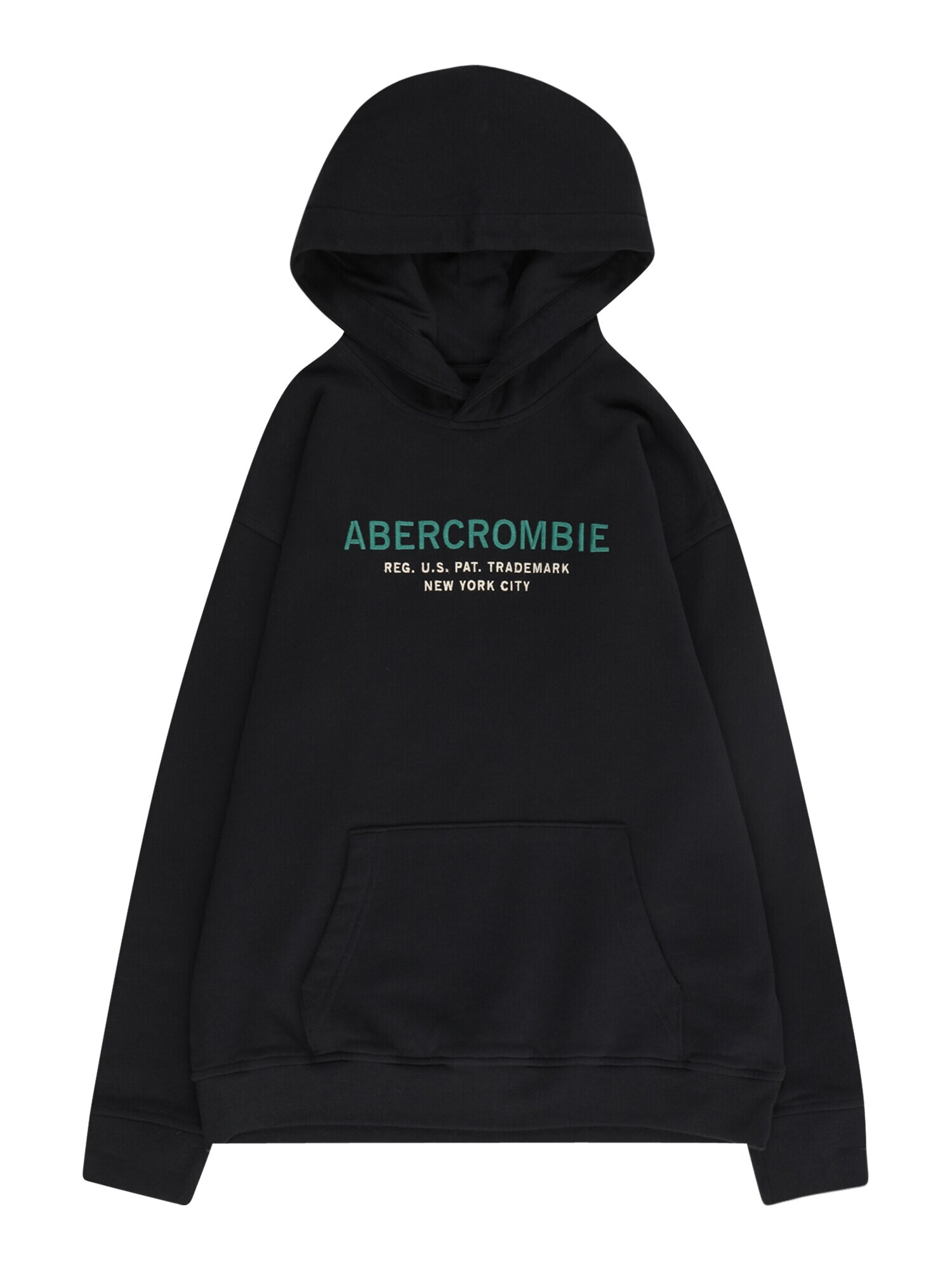 Abercrombie & Fitch Bluză de molton verde jad / negru / alb - Pled.ro