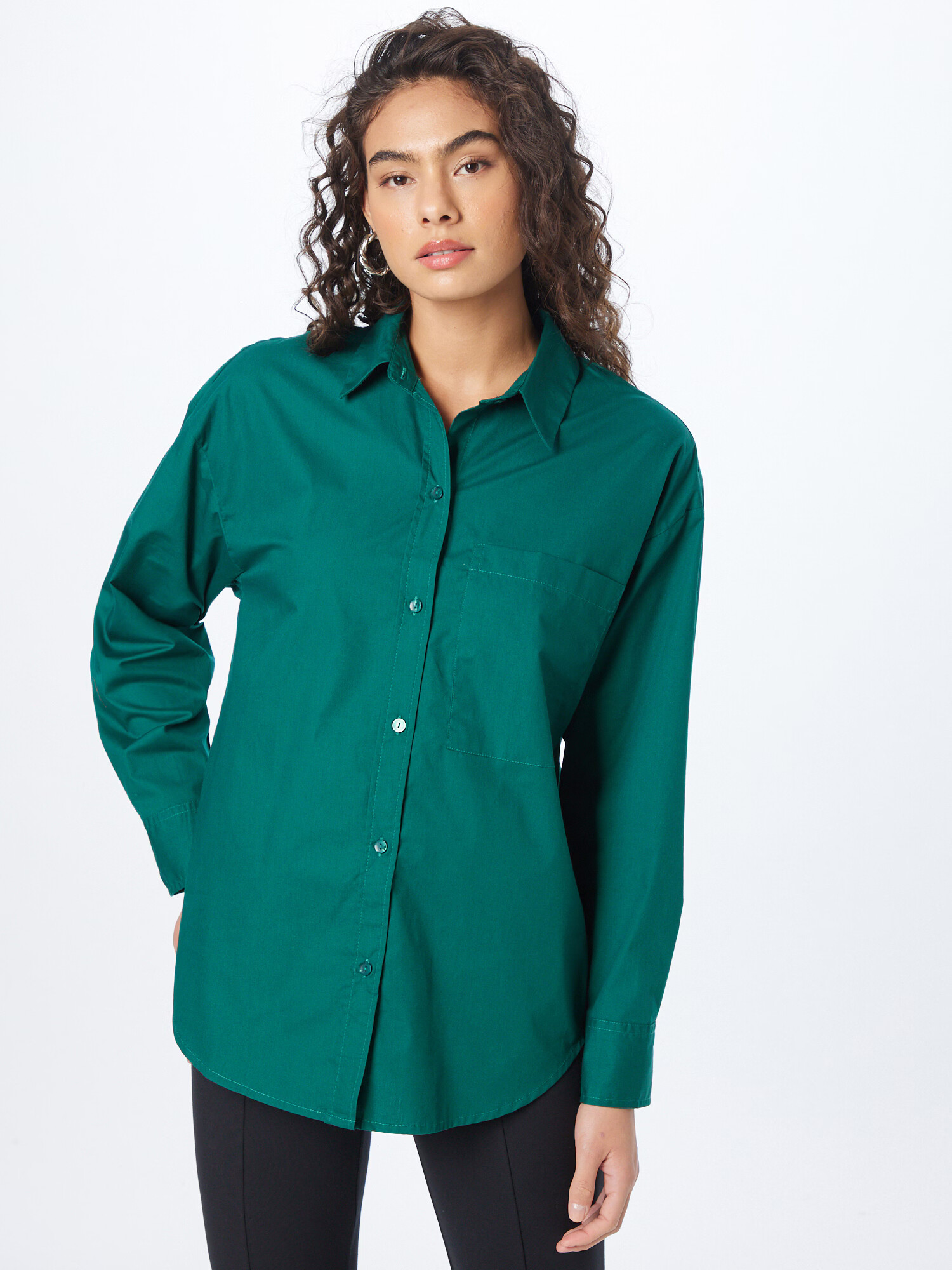 Abercrombie & Fitch Bluză verde smarald - Pled.ro