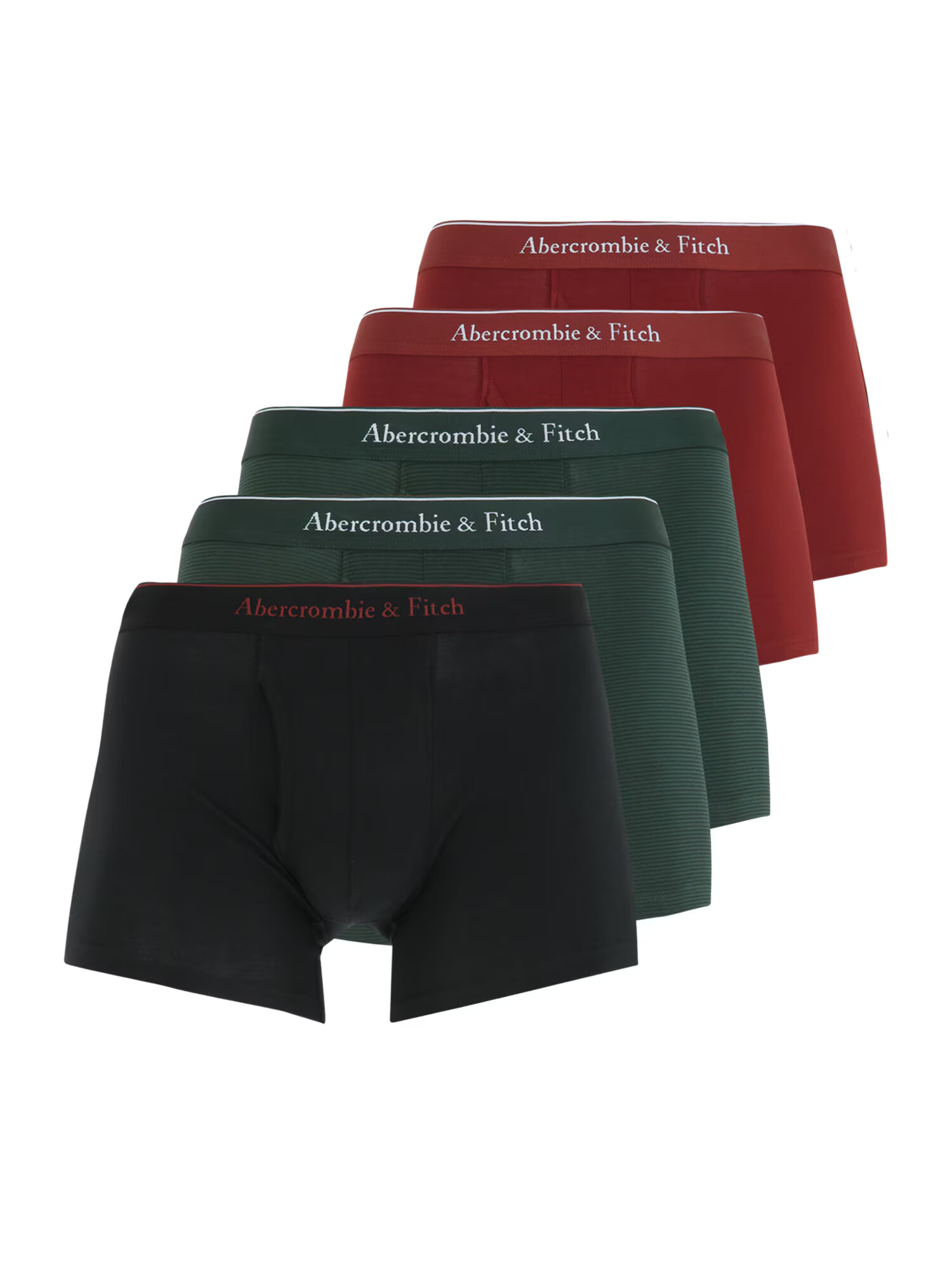 Abercrombie & Fitch Boxeri 'HOLIDAY' verde închis / roșu burgundy / negru / alb - Pled.ro