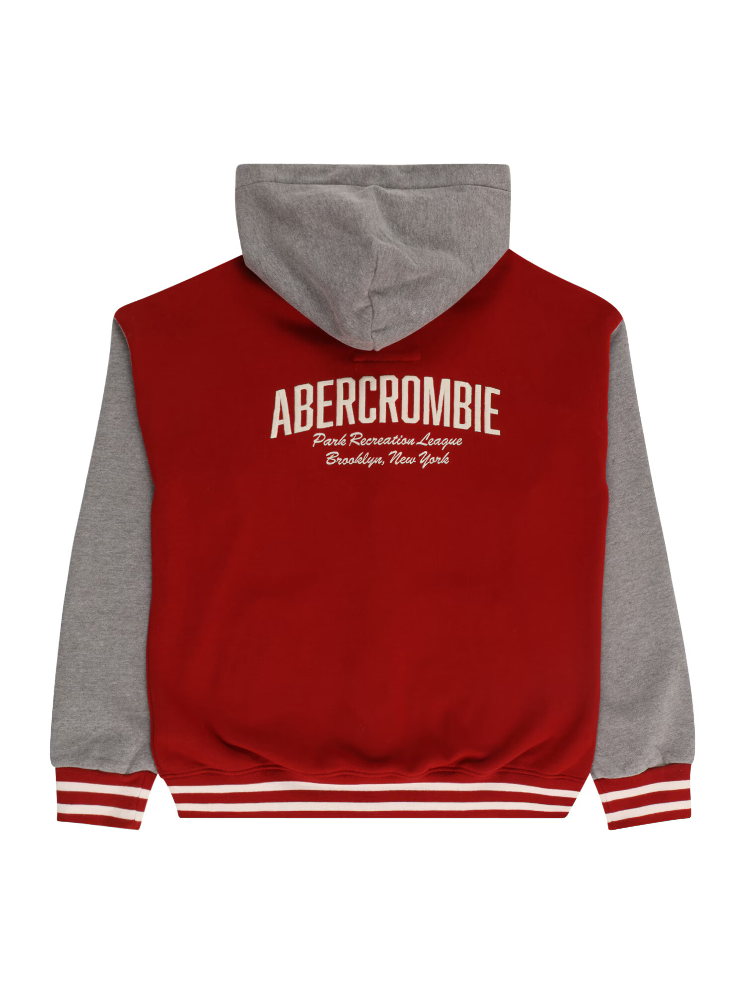 Abercrombie & Fitch Hanorac gri amestecat / roșu / alb - Pled.ro