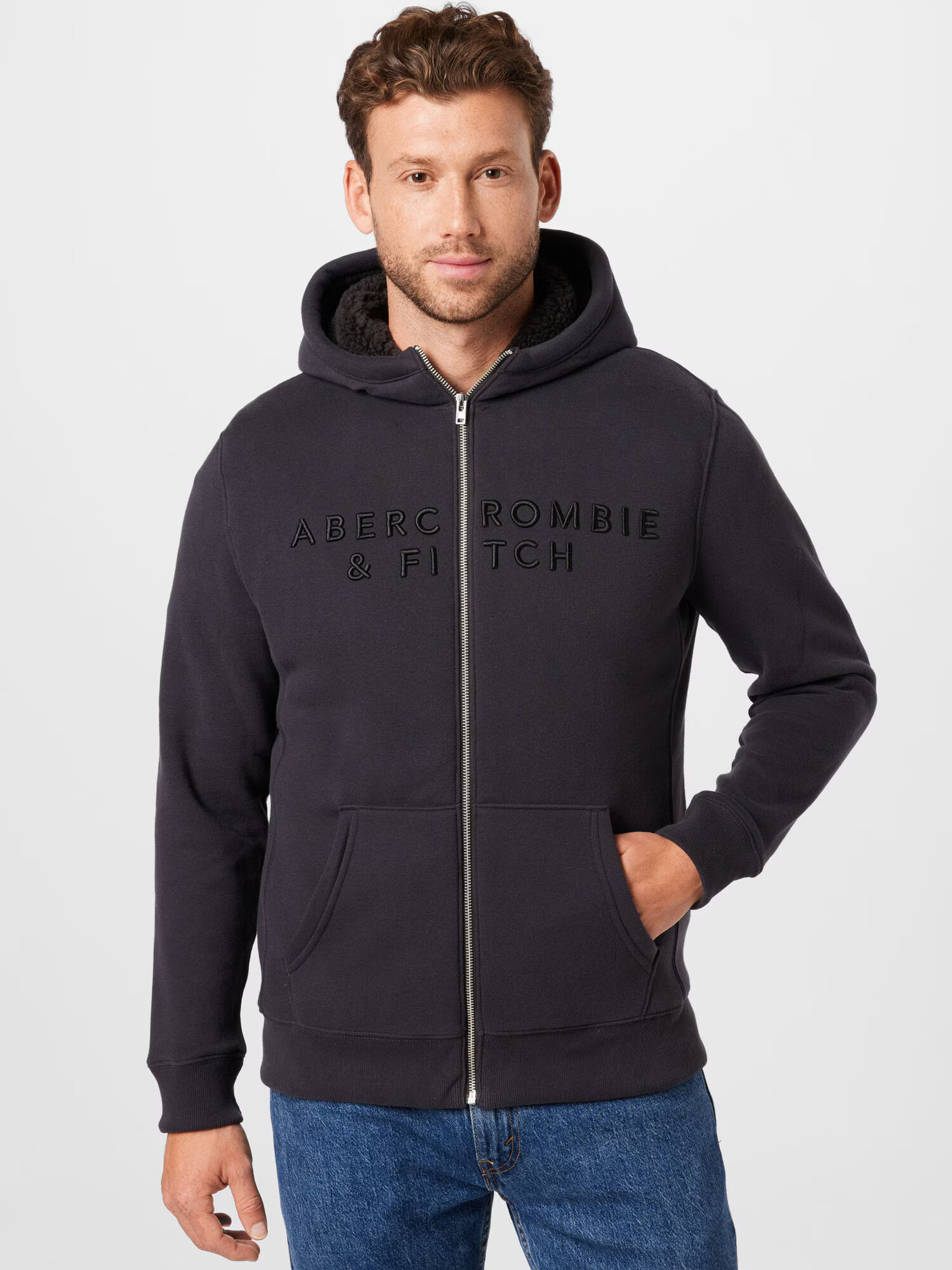 Abercrombie & Fitch Hanorac gri închis - Pled.ro