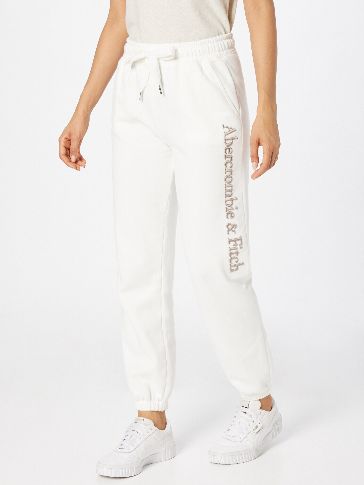 Abercrombie & Fitch Pantaloni alb - Pled.ro