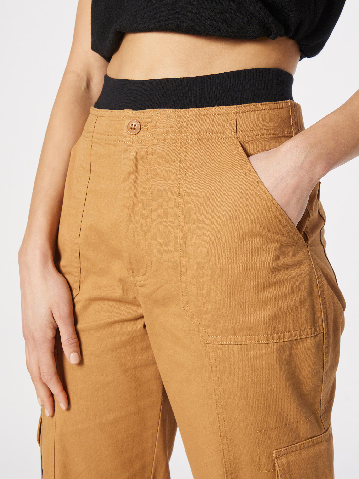 Abercrombie & Fitch Pantaloni cu buzunare maro caramel - Pled.ro