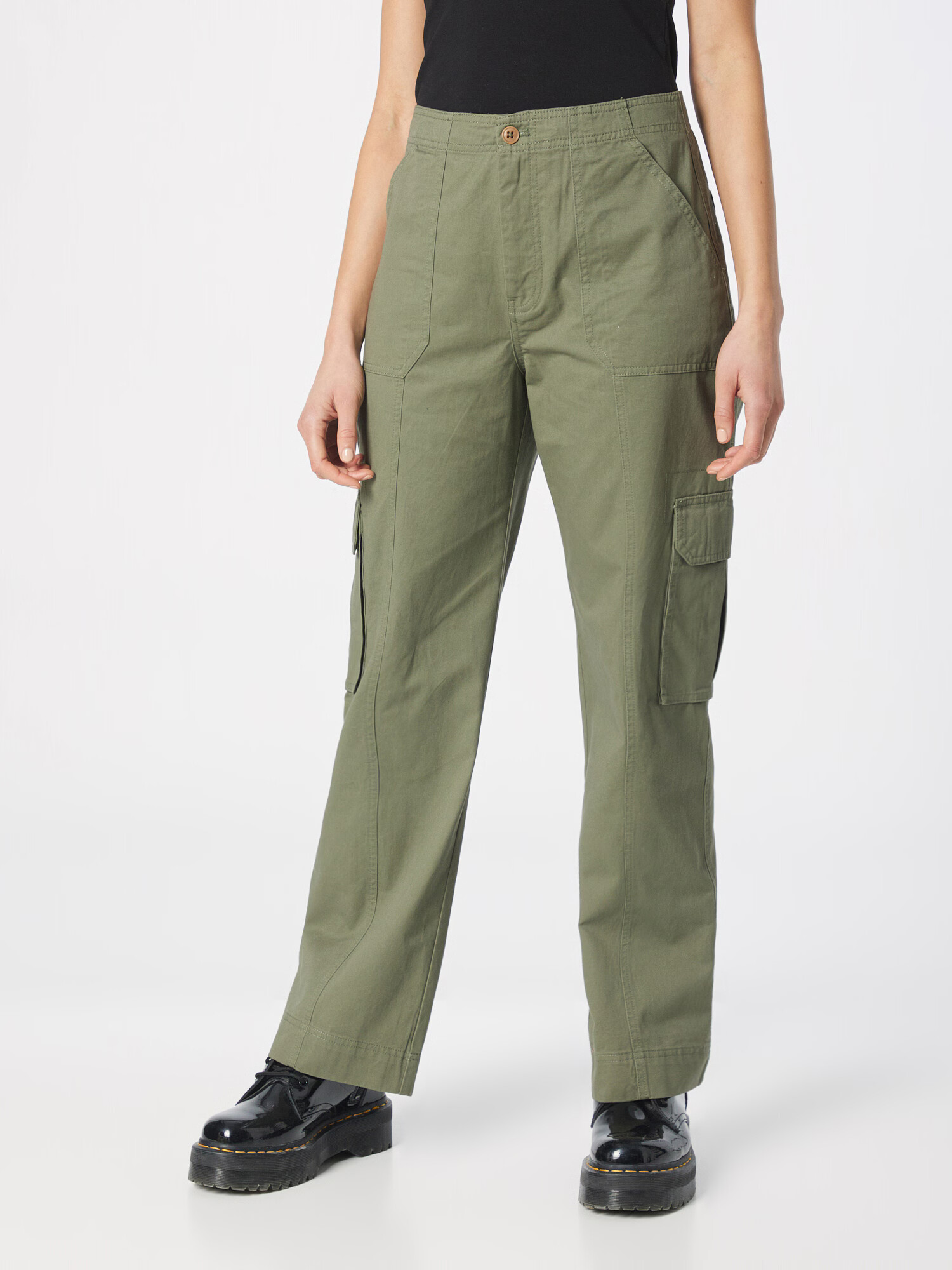 Abercrombie & Fitch Pantaloni cu buzunare verde - Pled.ro