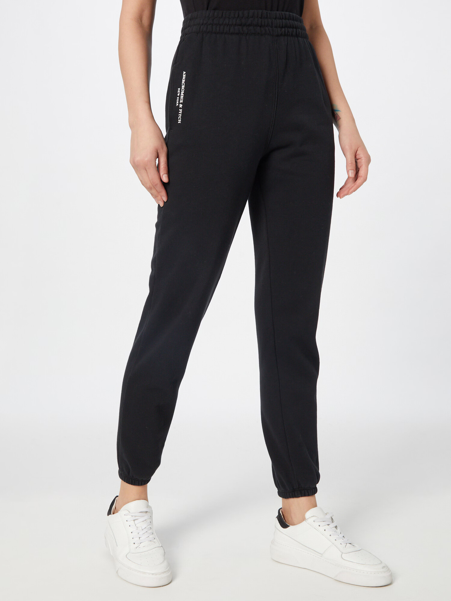 Abercrombie & Fitch Pantaloni negru / alb - Pled.ro