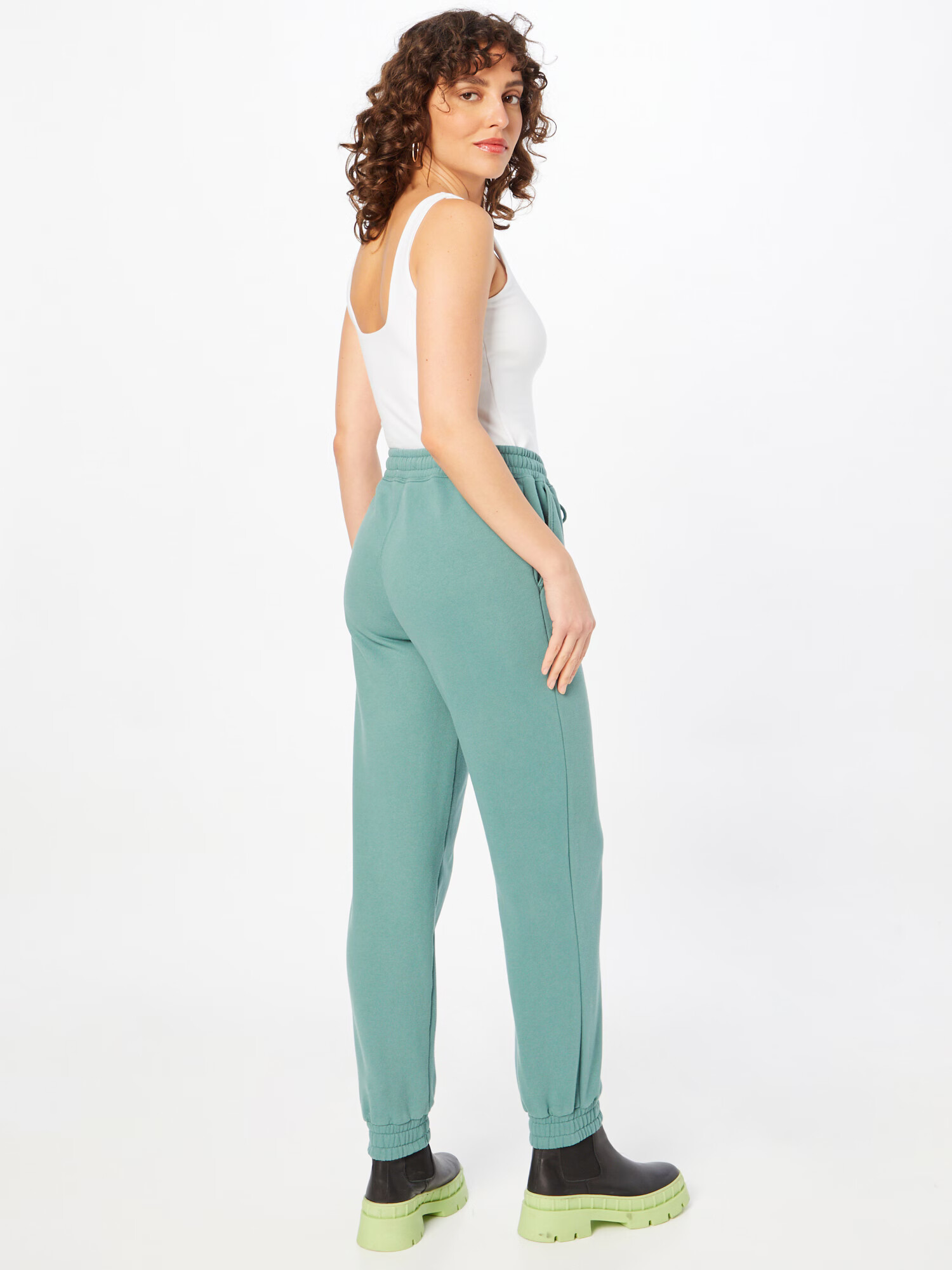 Abercrombie & Fitch Pantaloni 'SUNDAY' verde jad / alb murdar - Pled.ro