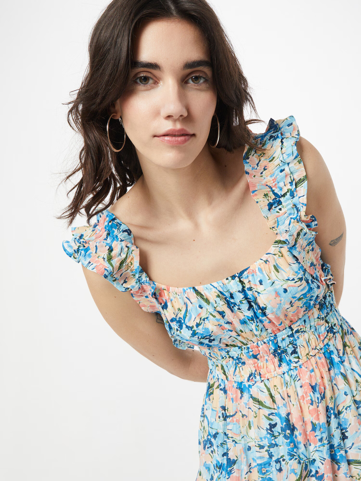 Abercrombie & Fitch Rochie 'CHASE' albastru / azuriu / oliv / portocaliu piersică - Pled.ro