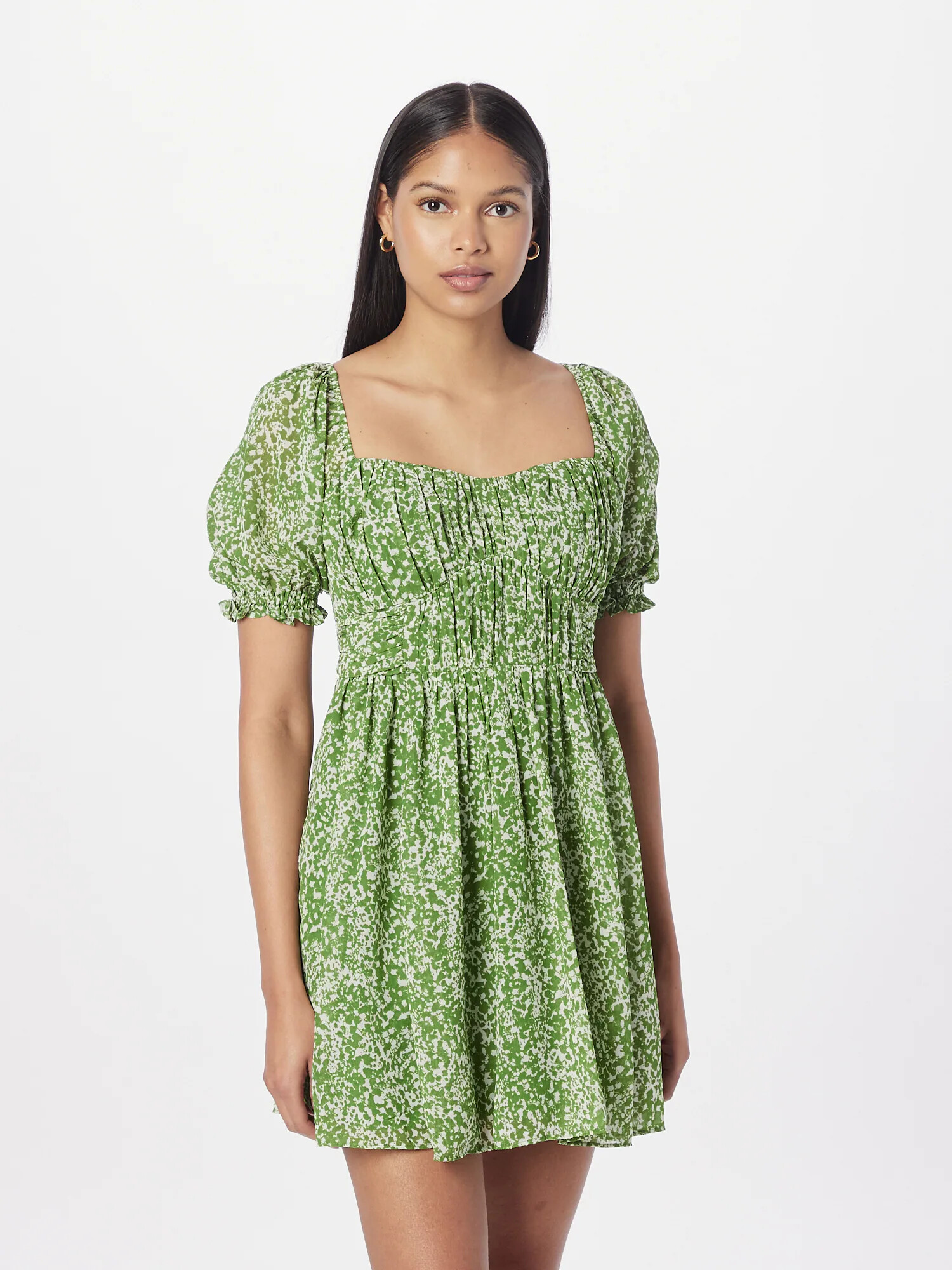 Abercrombie & Fitch Rochie de vară verde deschis / alb - Pled.ro