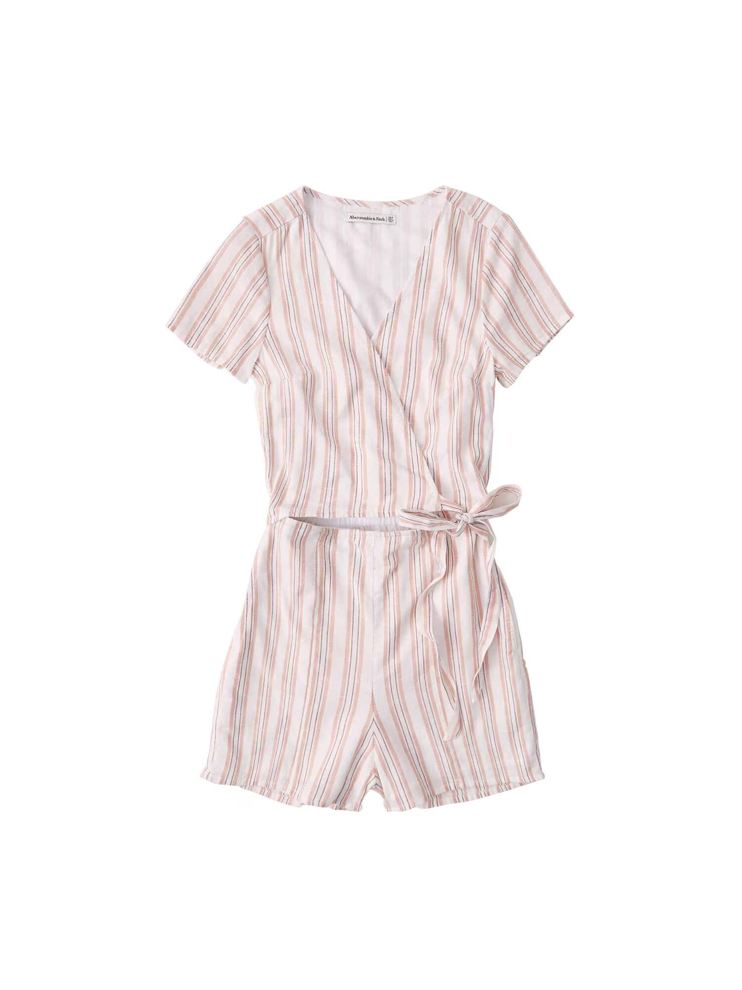 Abercrombie & Fitch Salopeta 'WRAP ROMPER' portocaliu piersică - Pled.ro