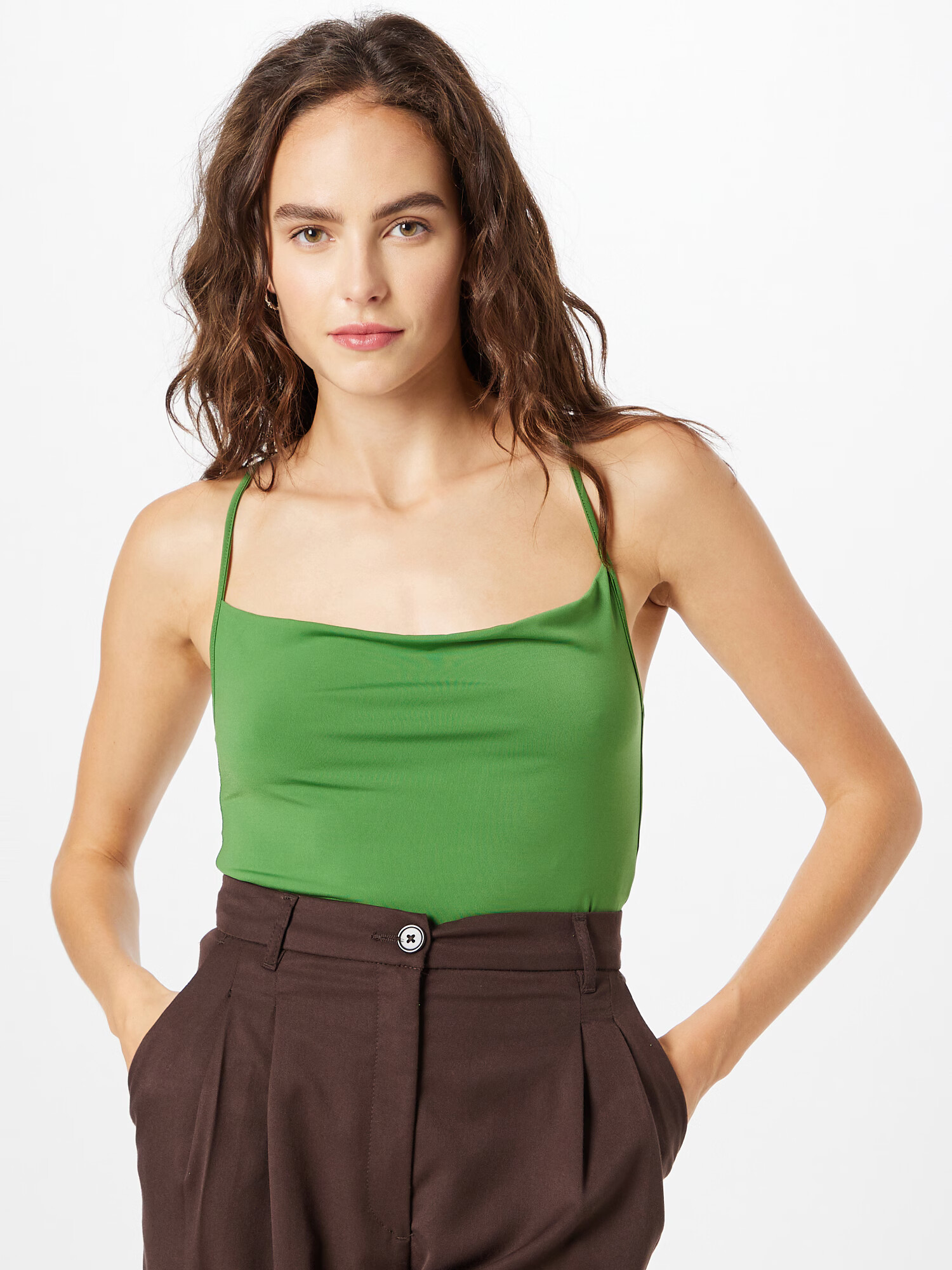 Abercrombie & Fitch Top verde deschis - Pled.ro