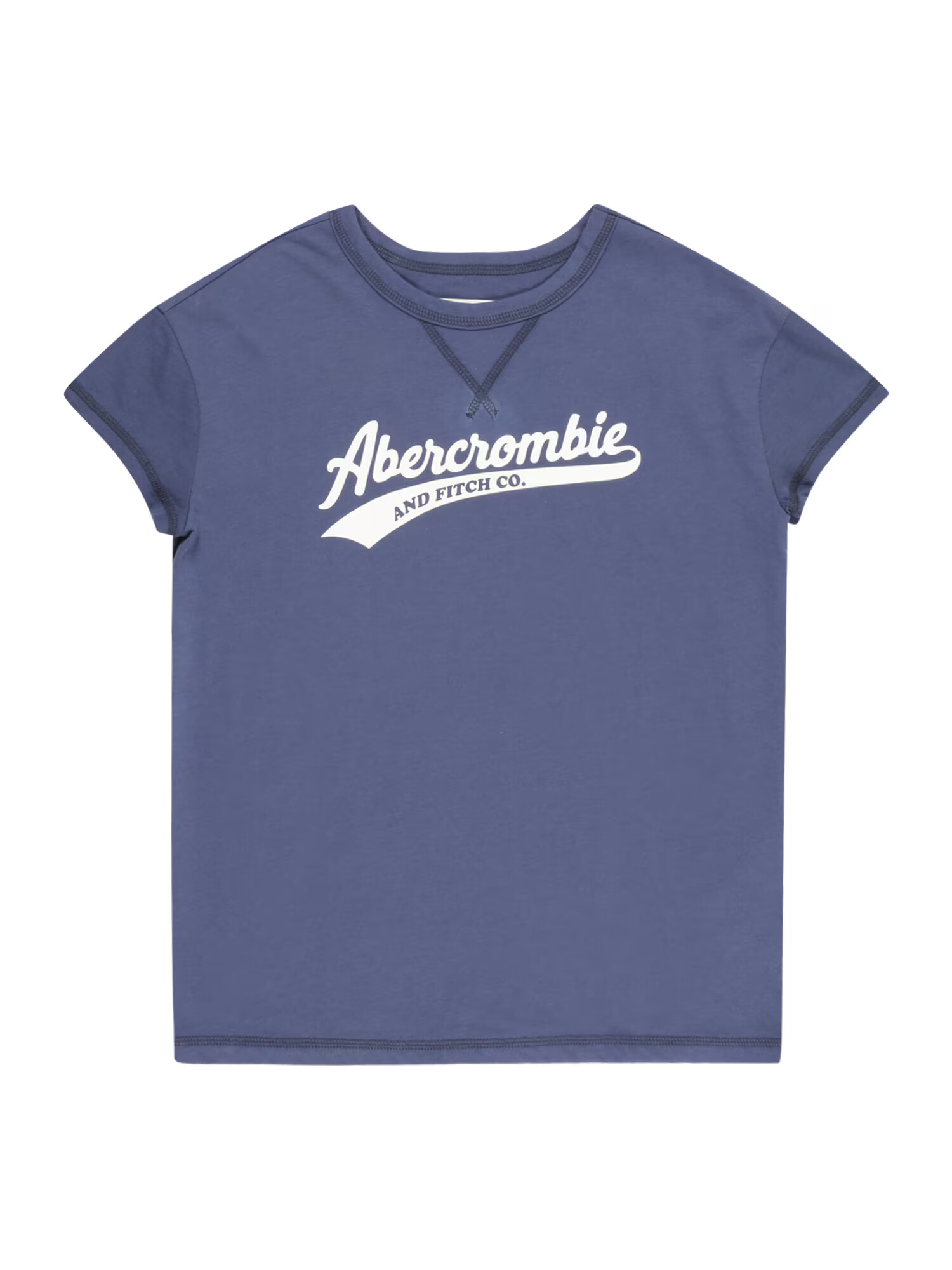 Abercrombie & Fitch Tricou albastru marin / alb - Pled.ro