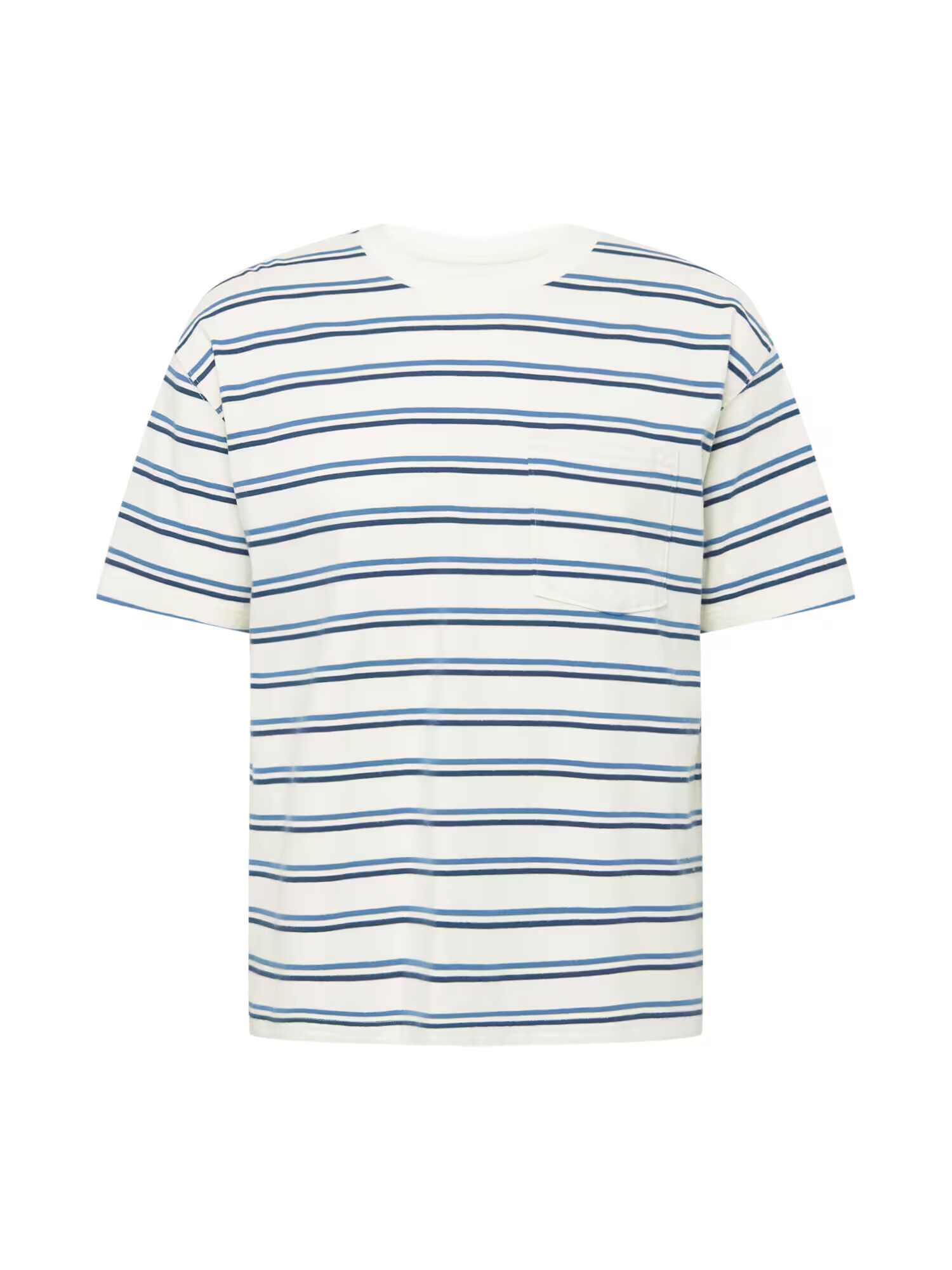 Abercrombie & Fitch Tricou albastru marin / albastru deschis / alb - Pled.ro