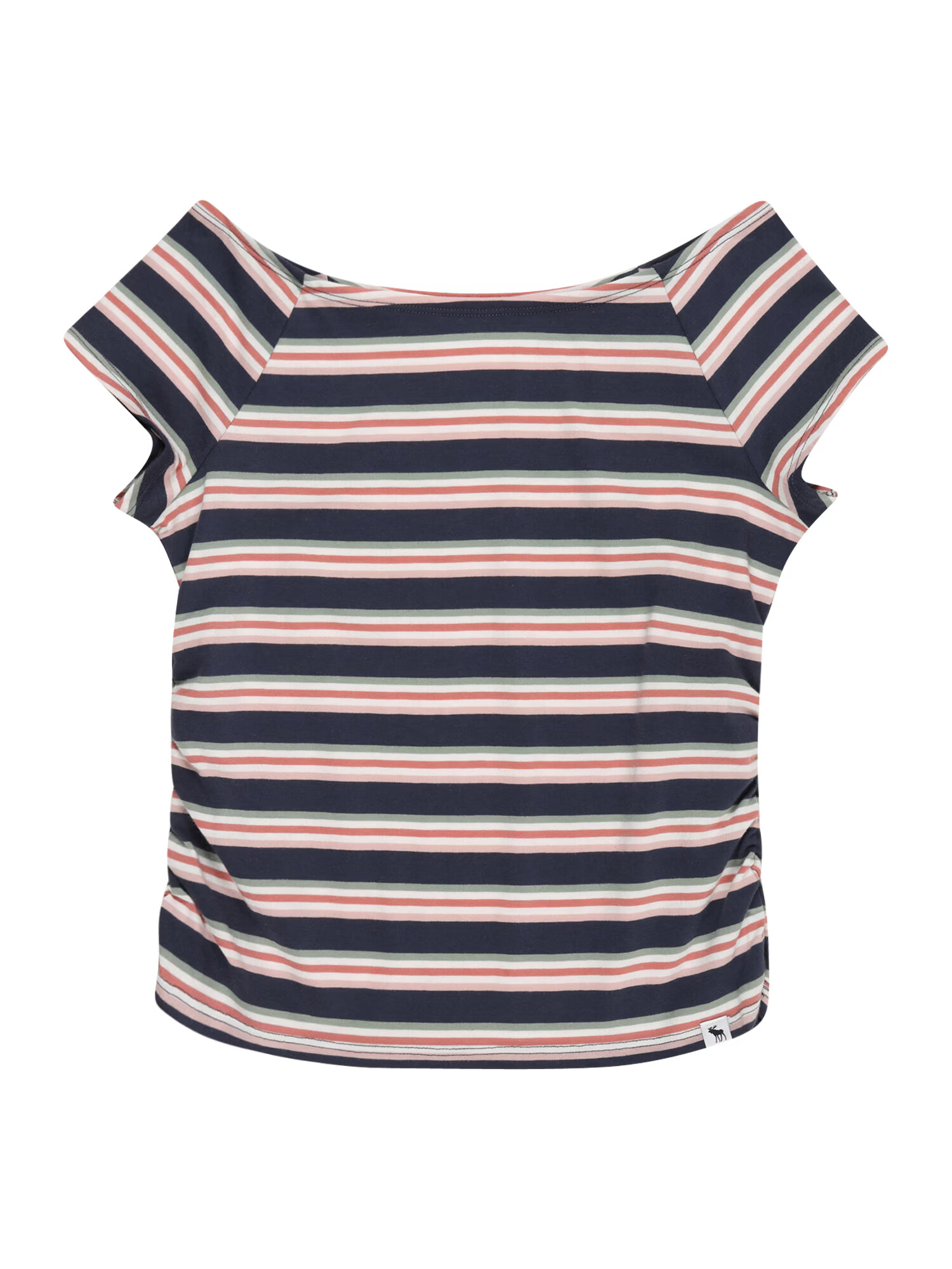 Abercrombie & Fitch Tricou albastru noapte / verde pastel / roz / roșu pastel / alb - Pled.ro