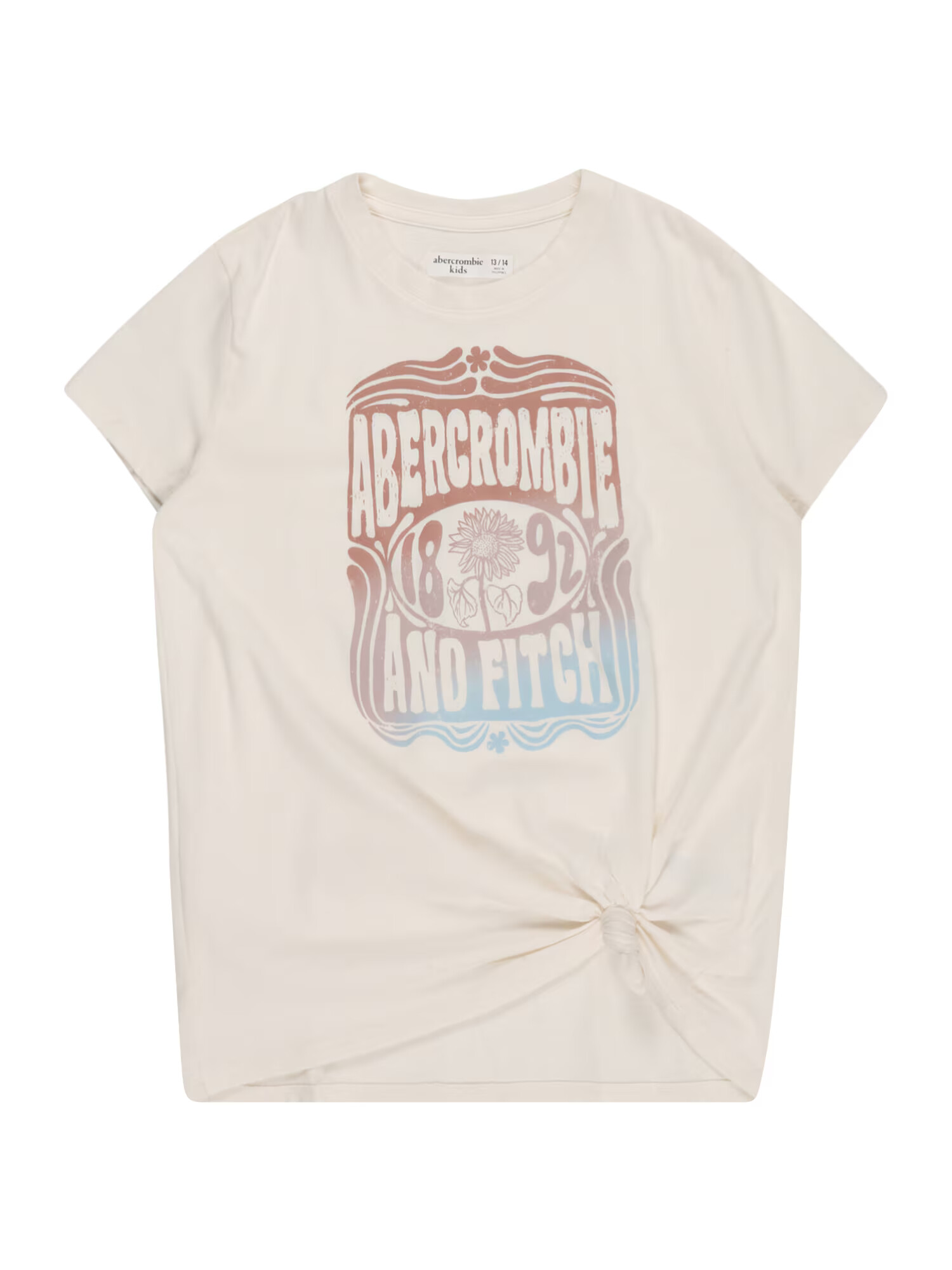 Abercrombie & Fitch Tricou bej / albastru deschis / roșu pastel - Pled.ro