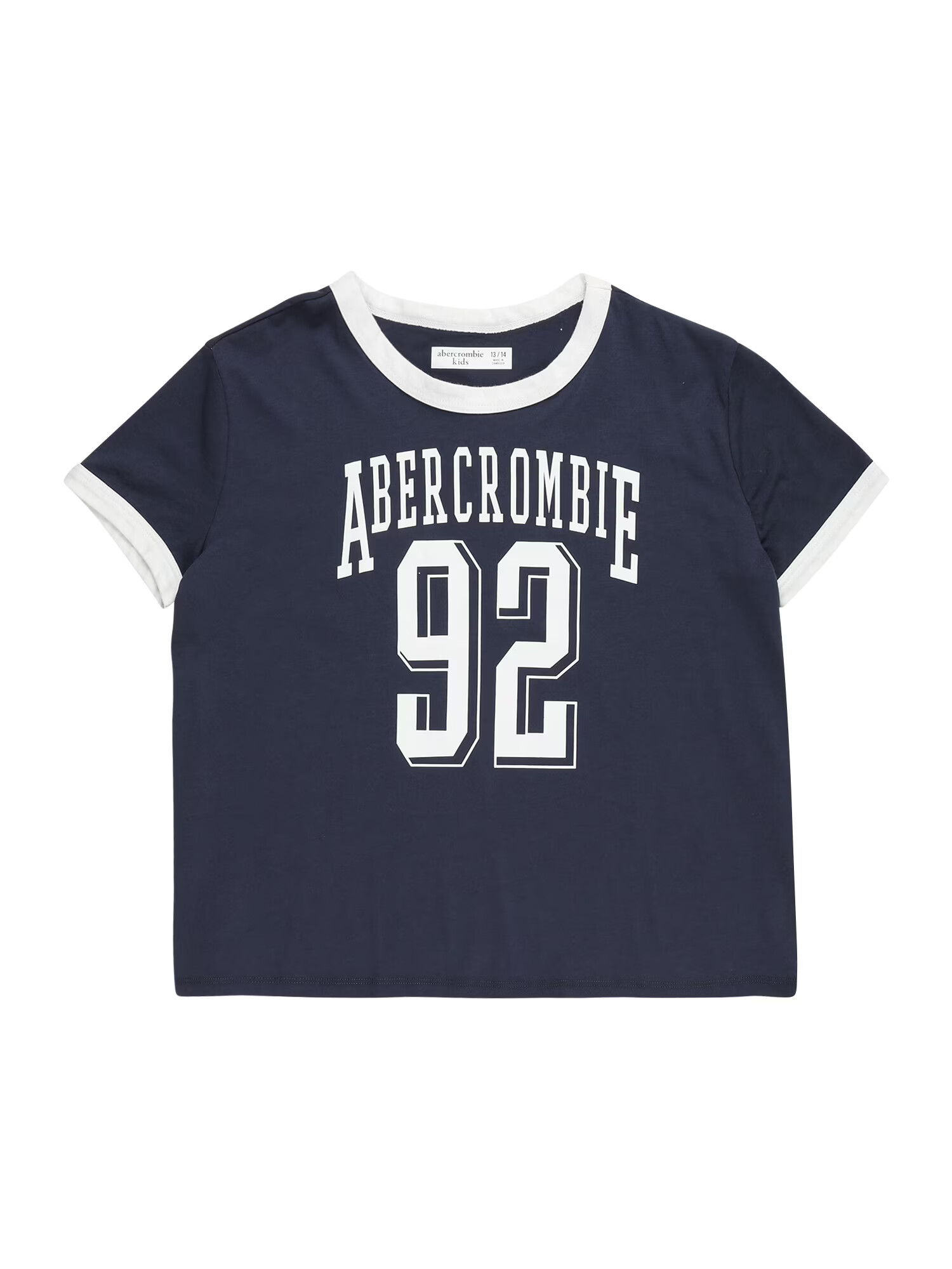 Abercrombie & Fitch Tricou bleumarin / alb - Pled.ro