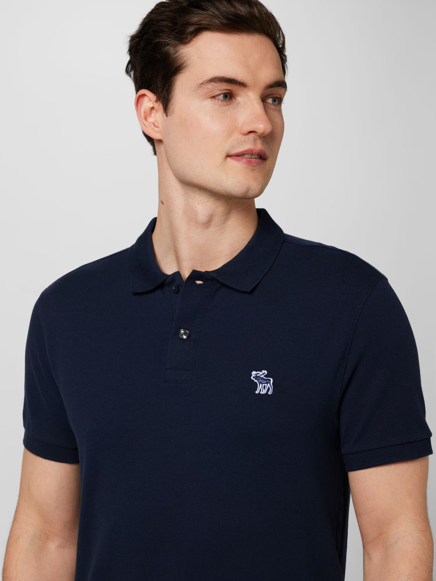 Abercrombie & Fitch Tricou bleumarin / alb - Pled.ro