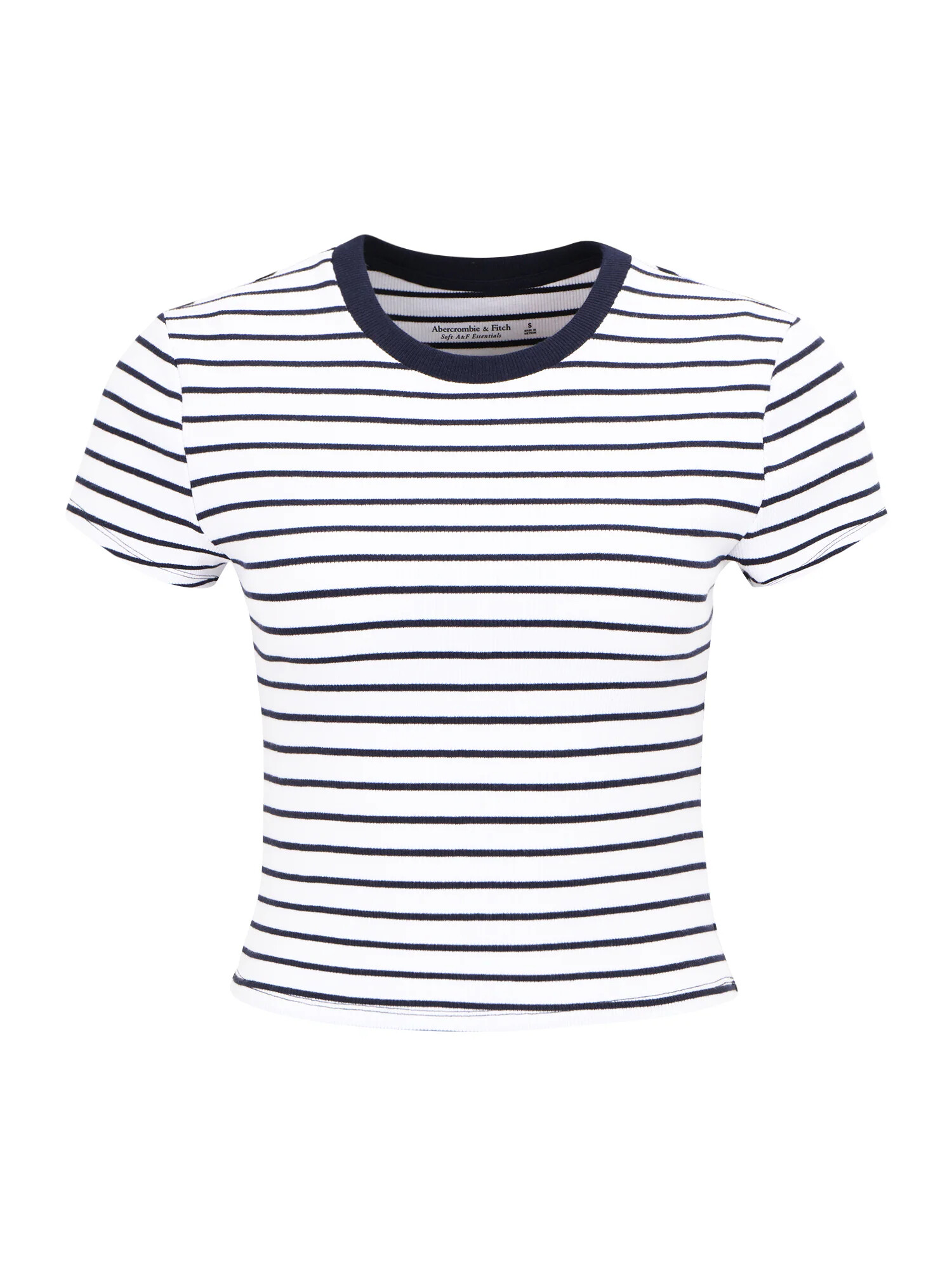 Abercrombie & Fitch Tricou bleumarin / alb - Pled.ro