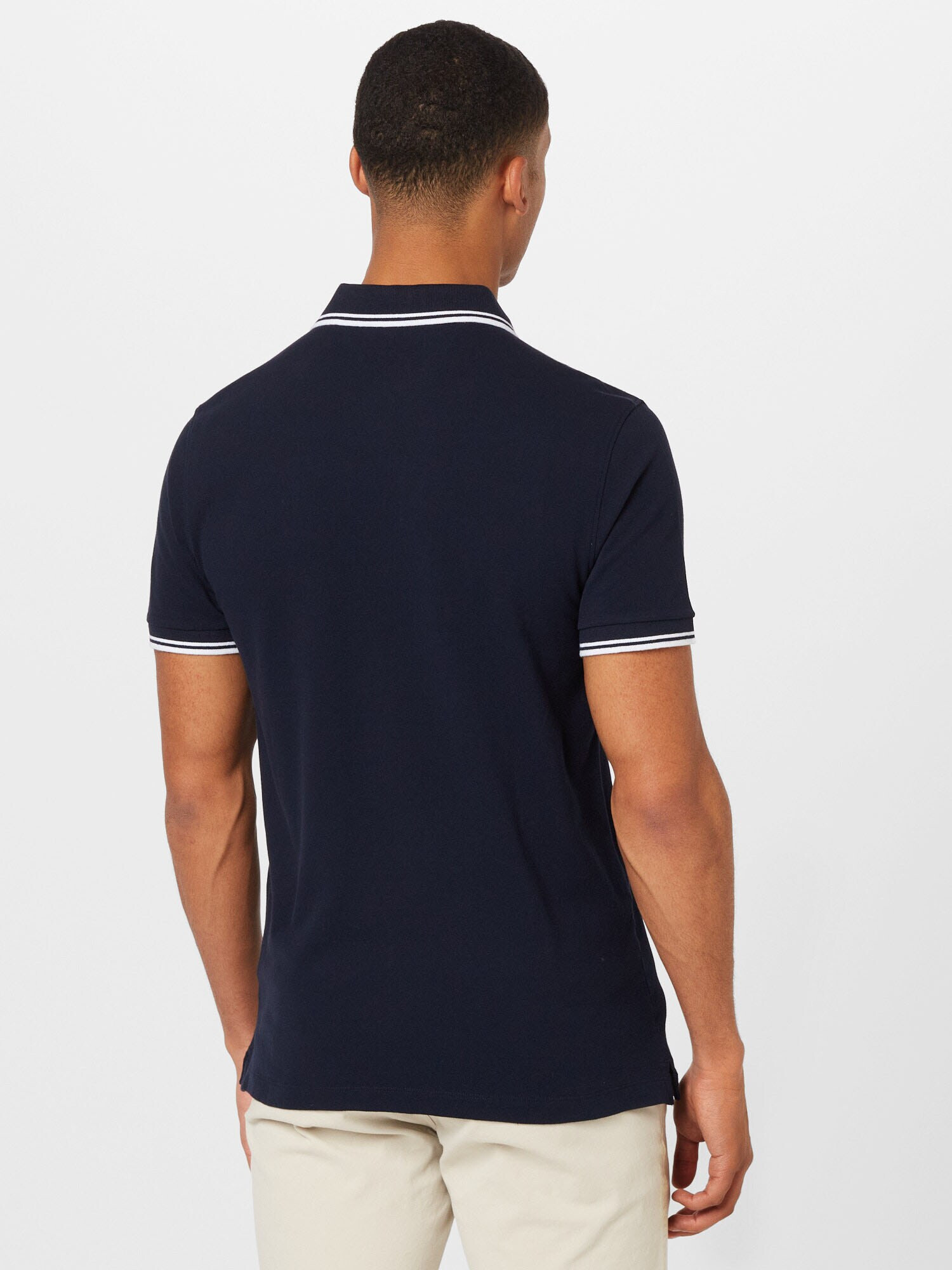 Abercrombie & Fitch Tricou bleumarin / albastru deschis / galben / alb - Pled.ro