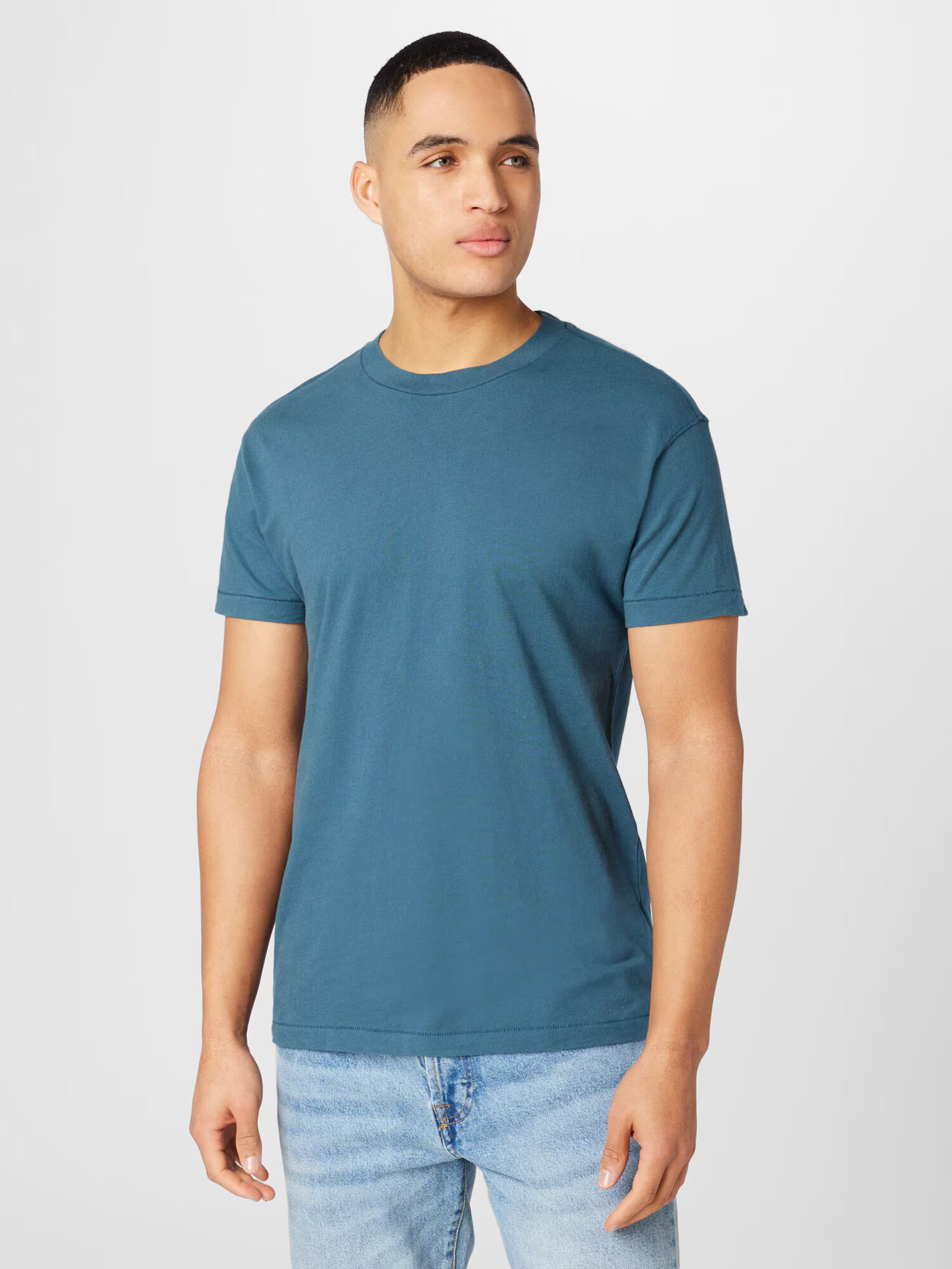 Abercrombie & Fitch Tricou bleumarin / cyan / gri piatră / alb - Pled.ro