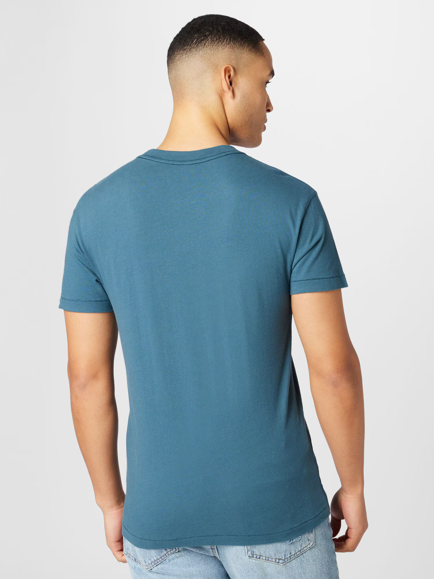 Abercrombie & Fitch Tricou bleumarin / cyan / gri piatră / alb - Pled.ro