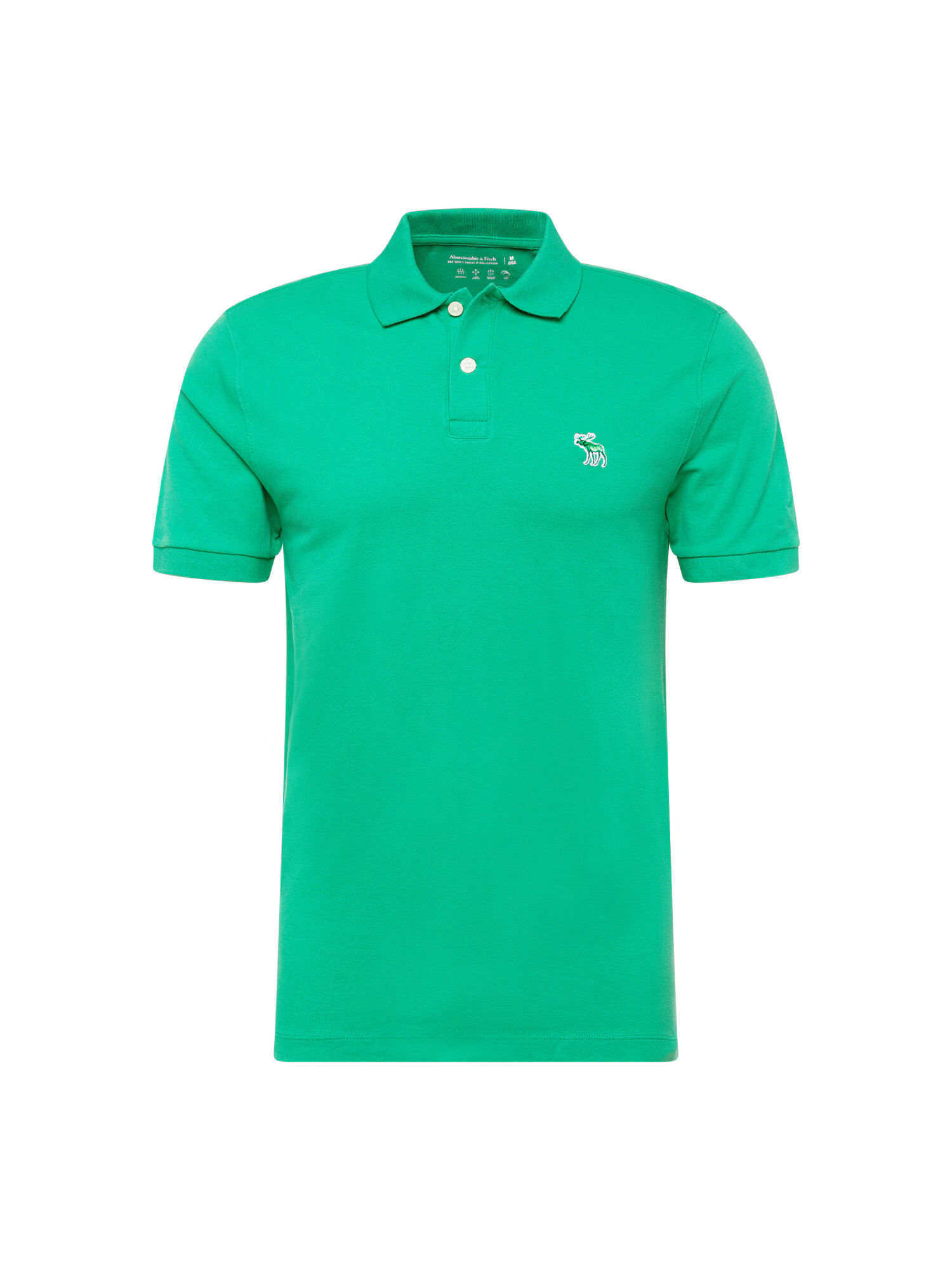 Abercrombie & Fitch Tricou 'EMEA' verde iarbă / alb - Pled.ro