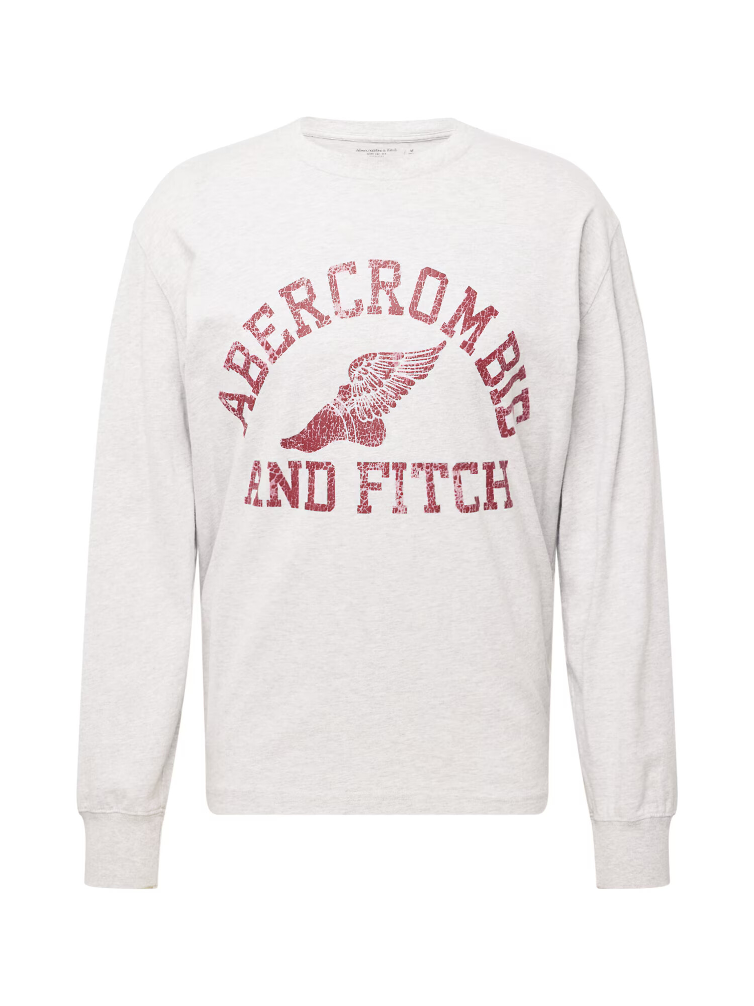 Abercrombie & Fitch Tricou gri deschis / alb - Pled.ro