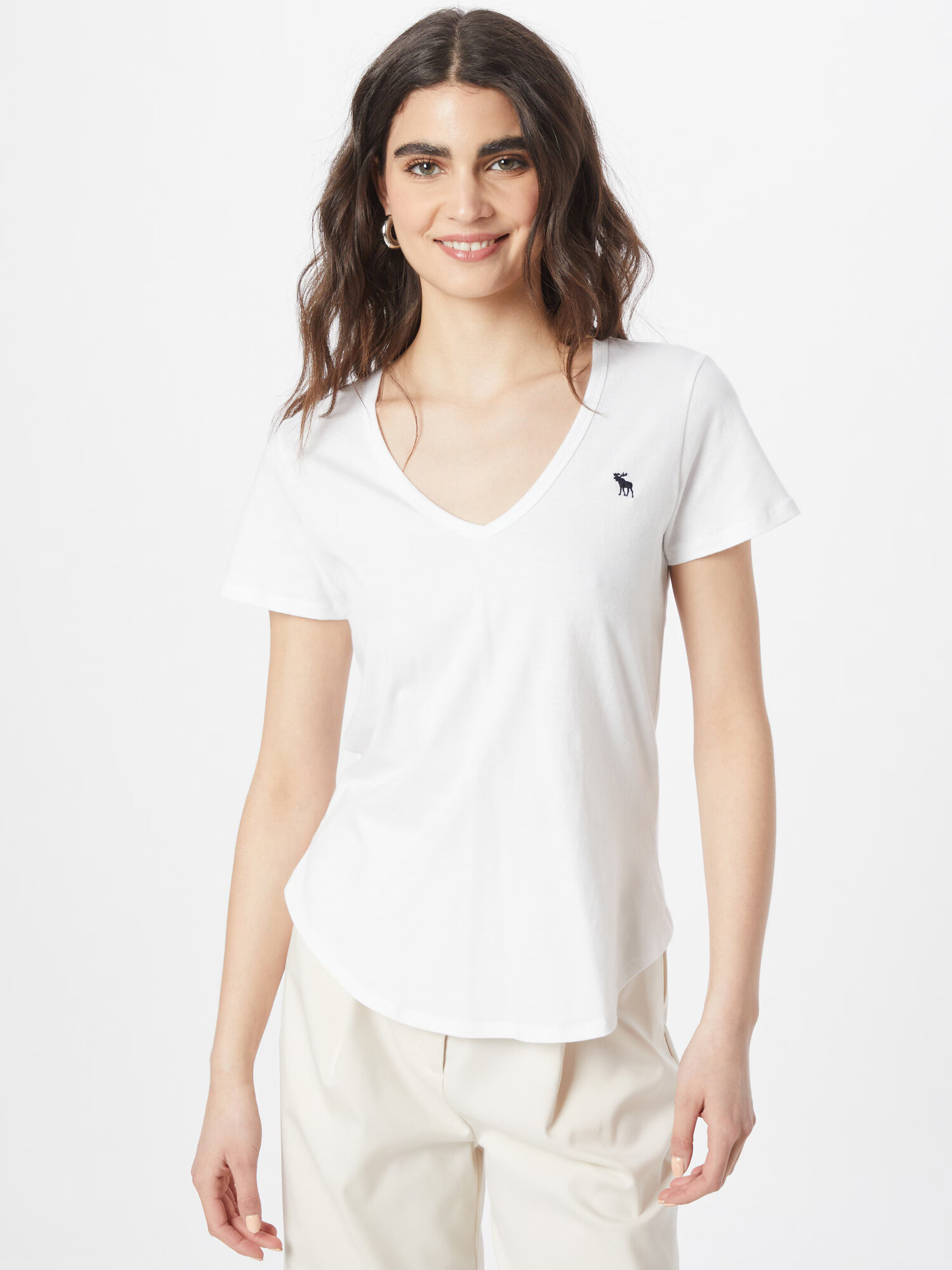 Abercrombie & Fitch Tricou 'ICON V MULTIPACK' alb lână - Pled.ro