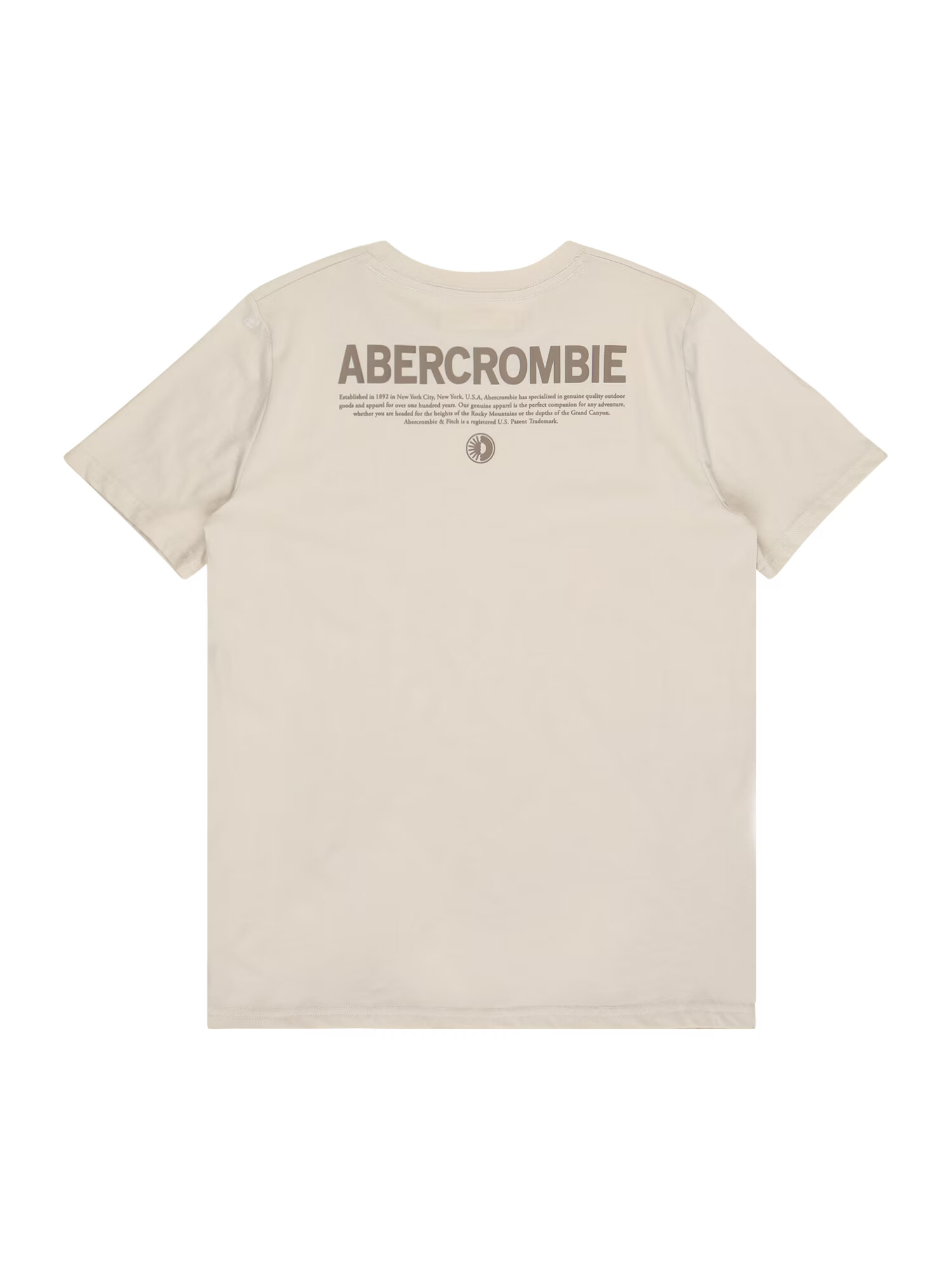 Abercrombie & Fitch Tricou maro deschis / alb murdar - Pled.ro