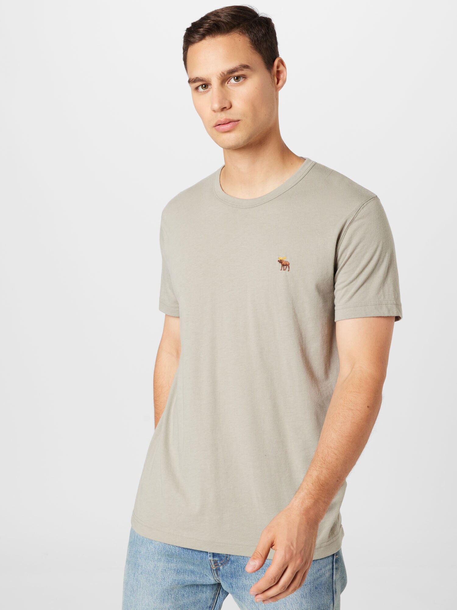 Abercrombie & Fitch Tricou maro închis / galben / gri deschis - Pled.ro