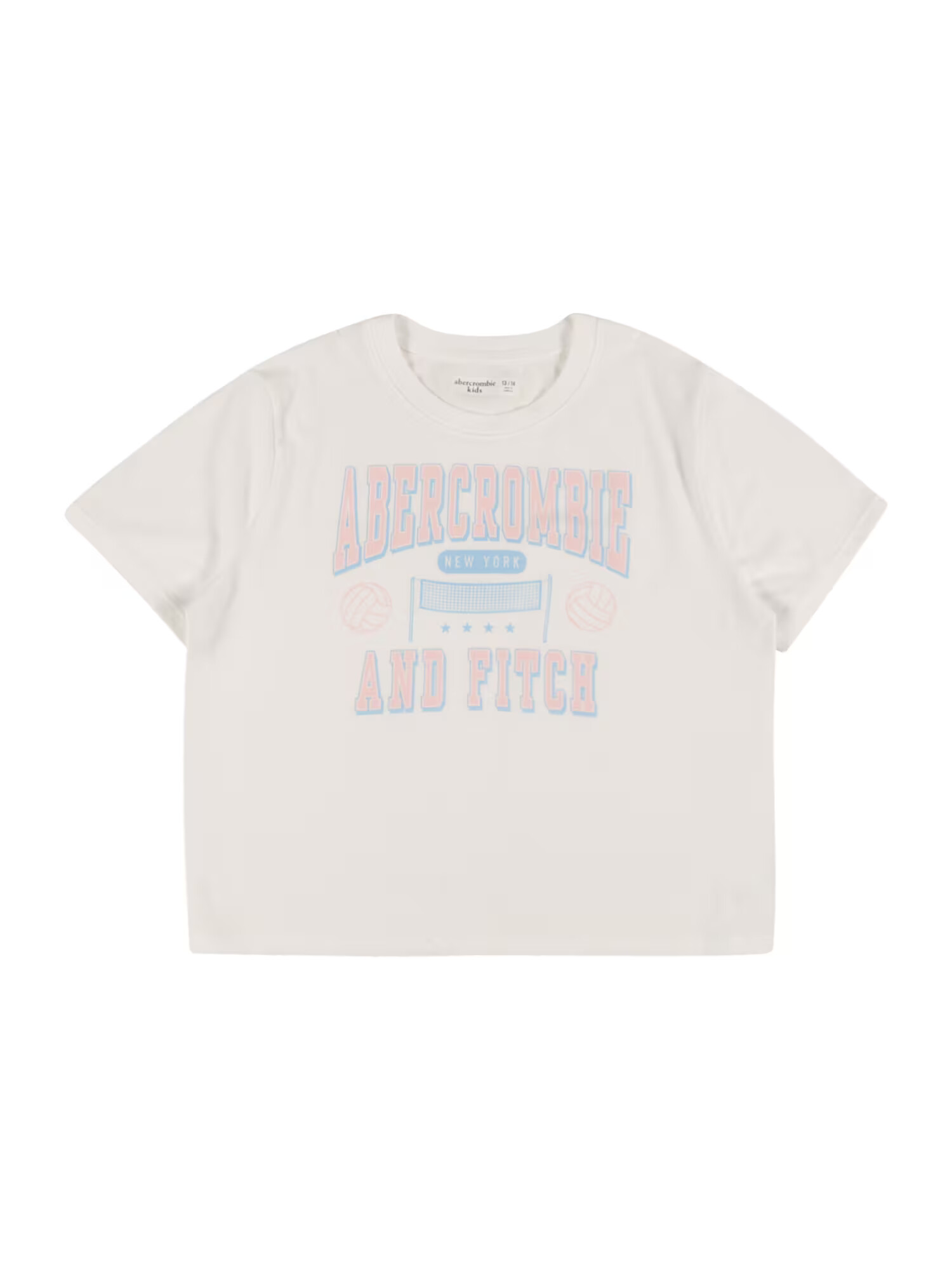 Abercrombie & Fitch Tricou 'READY FOR PLAY' albastru deschis / roșu deschis / alb - Pled.ro