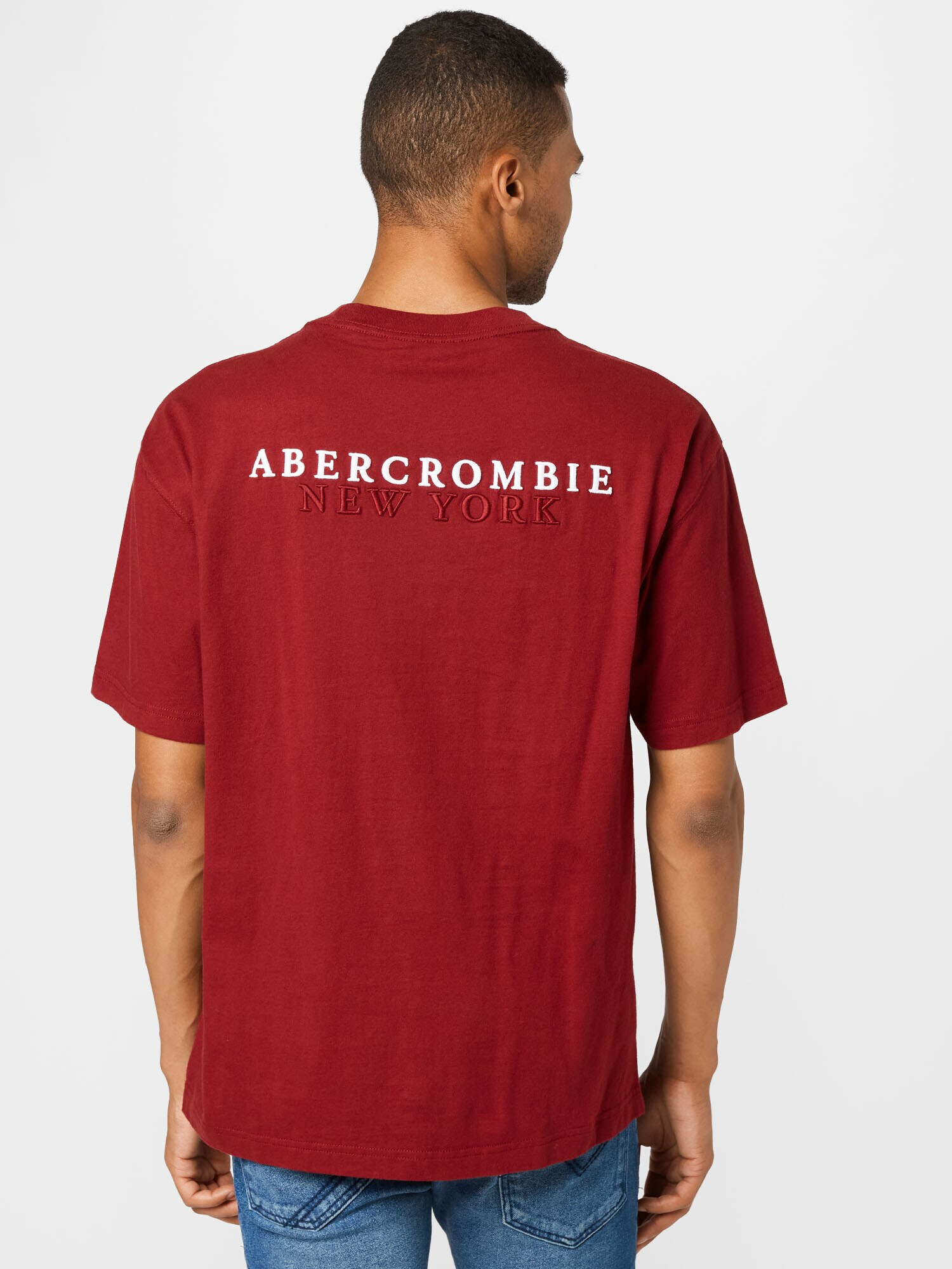 Abercrombie & Fitch Tricou roșu / alb - Pled.ro