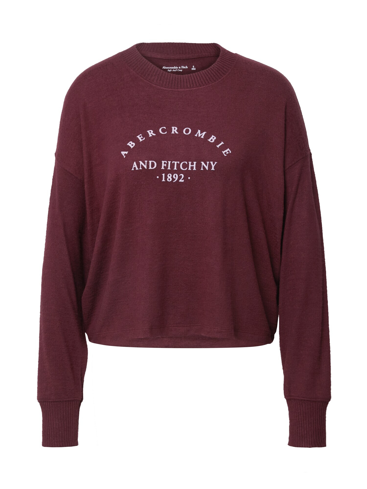 Abercrombie & Fitch Tricou roșu burgundy / alb - Pled.ro