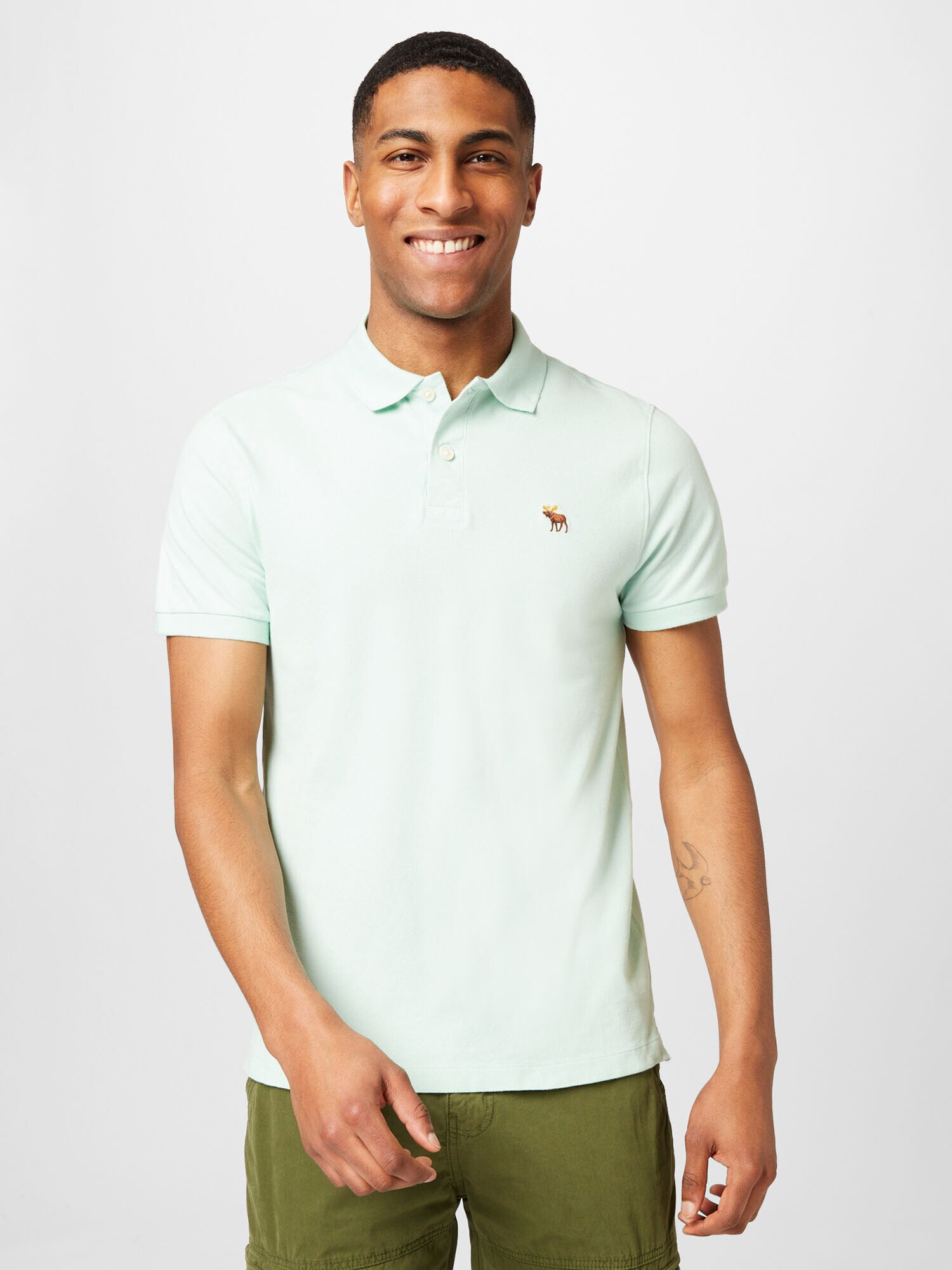 Abercrombie & Fitch Tricou verde mentă - Pled.ro