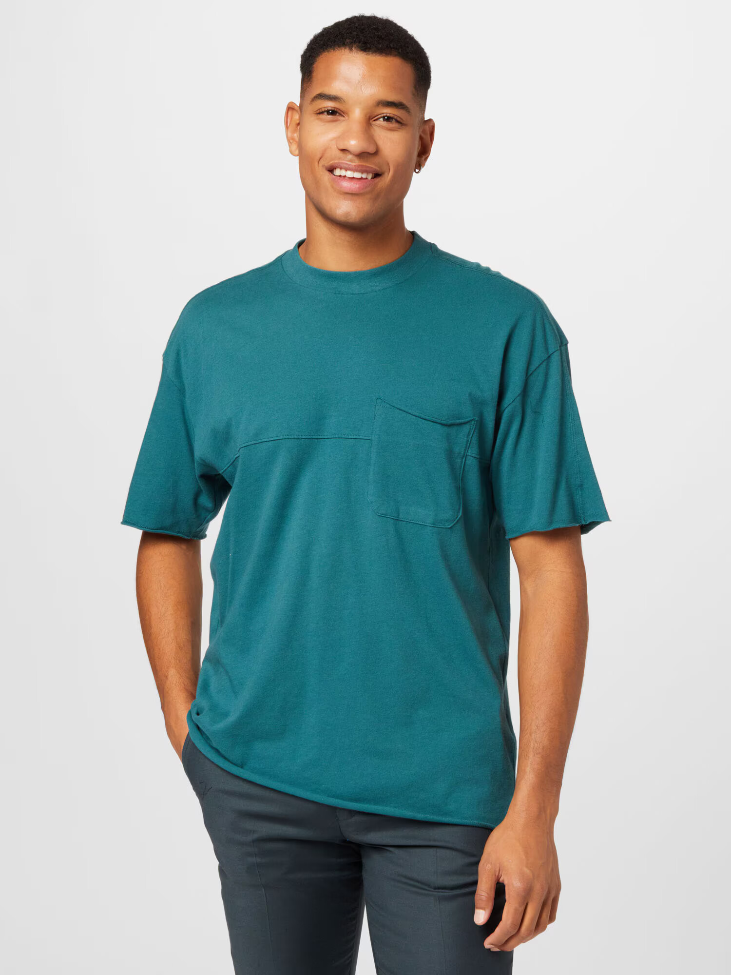 Abercrombie & Fitch Tricou verde petrol - Pled.ro