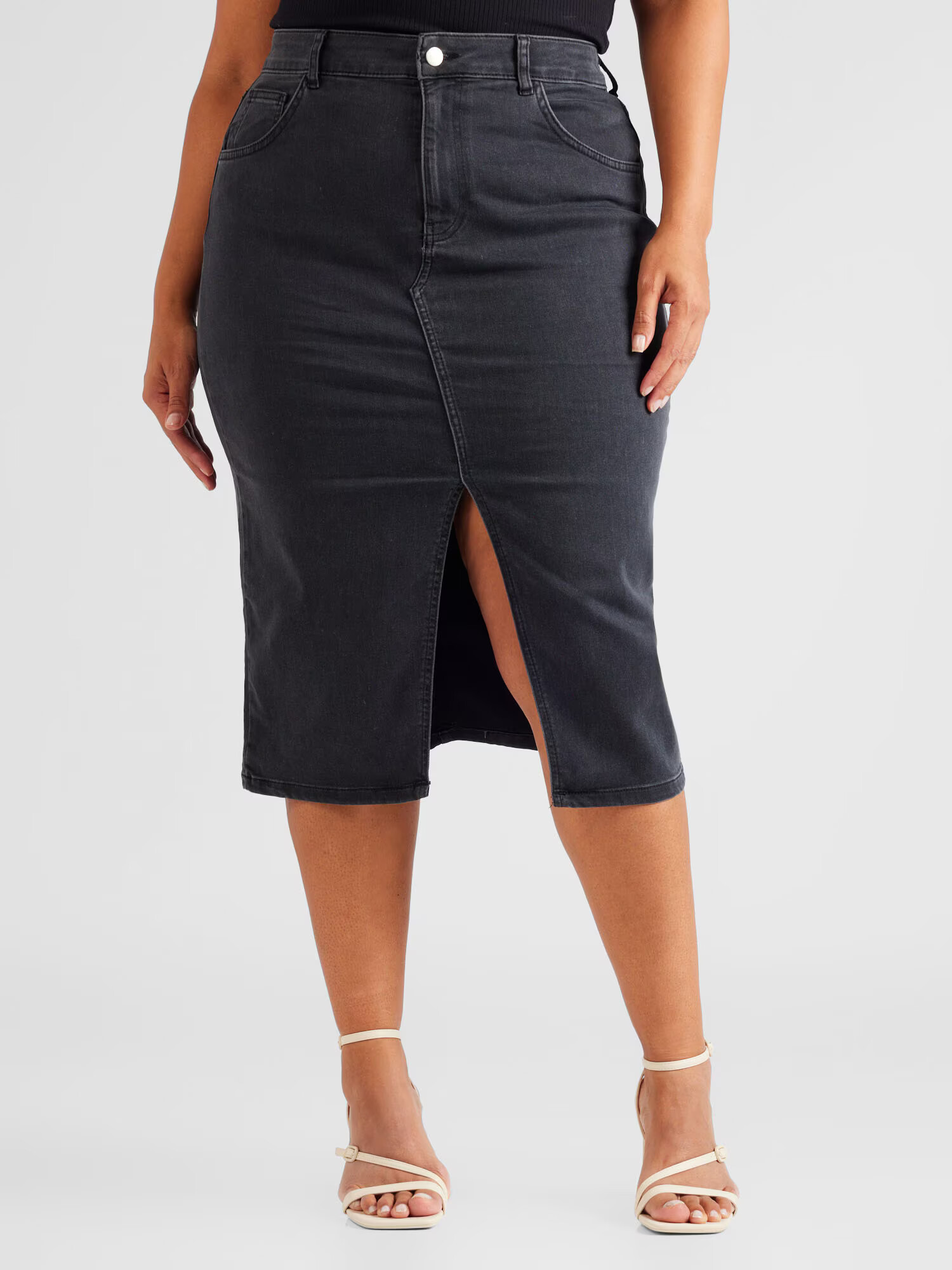 ABOUT YOU Curvy Fustă 'Kim' negru denim - Pled.ro