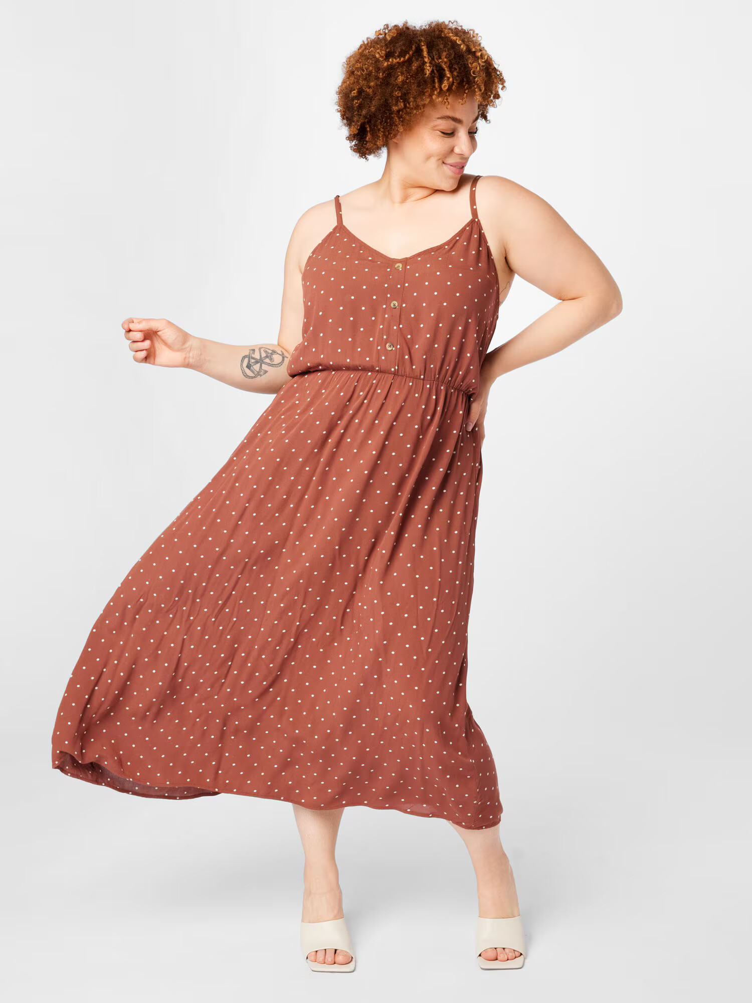 ABOUT YOU Curvy Rochie 'Jasmin' maro / alb - Pled.ro