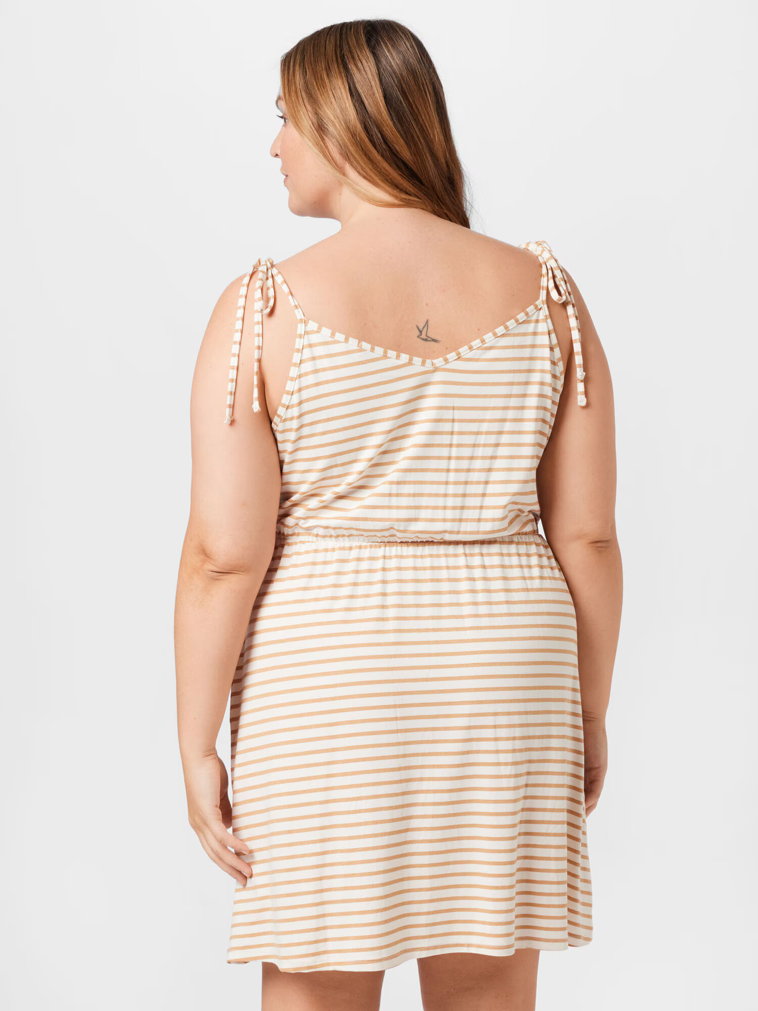 ABOUT YOU Curvy Rochie 'Katharina' bej deschis / alb - Pled.ro