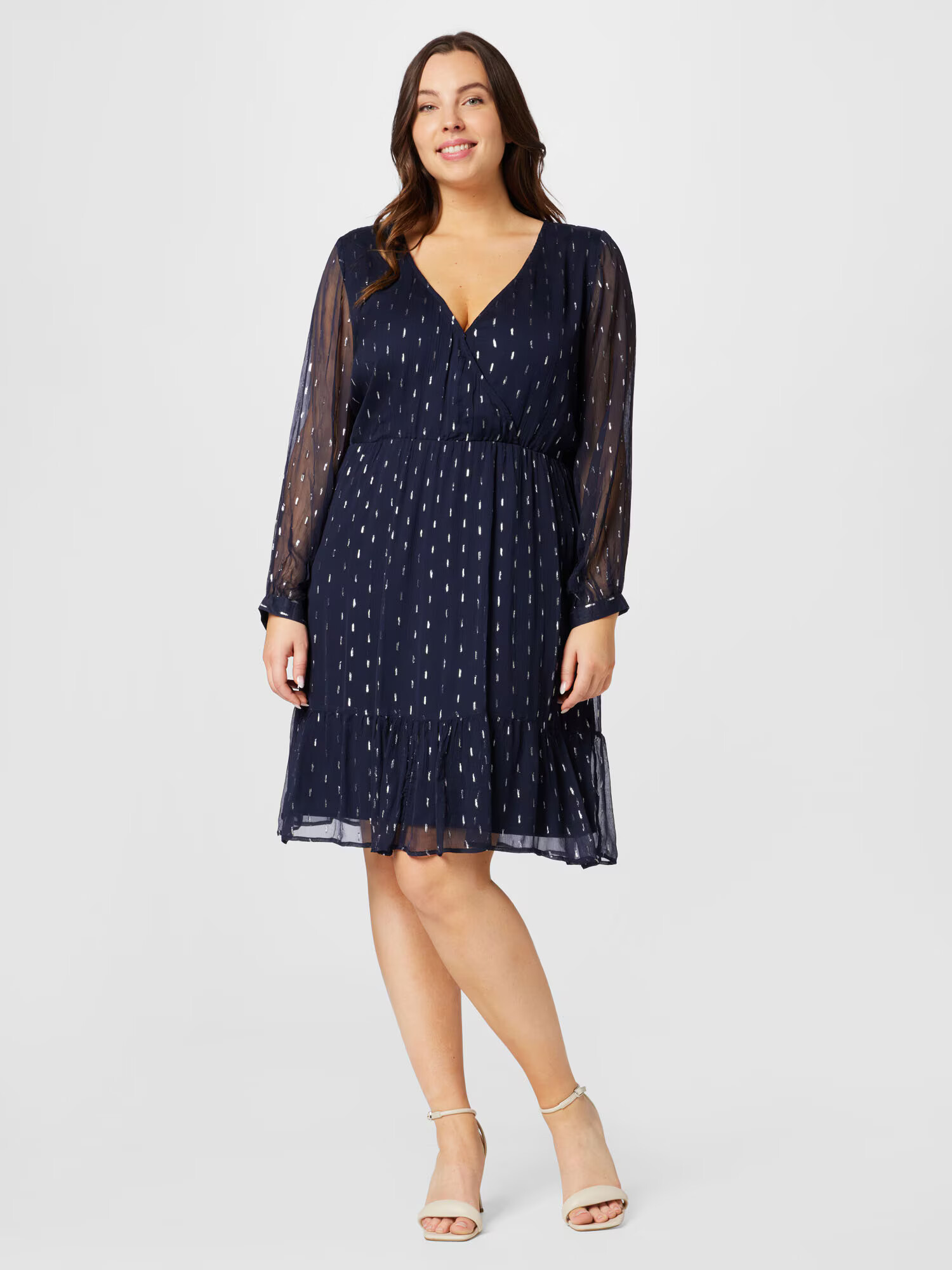 ABOUT YOU Curvy Rochie 'Mette' bleumarin / argintiu - Pled.ro