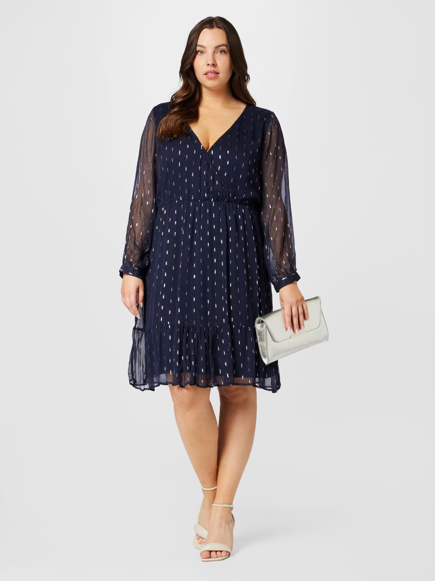 ABOUT YOU Curvy Rochie 'Mette' bleumarin / argintiu - Pled.ro