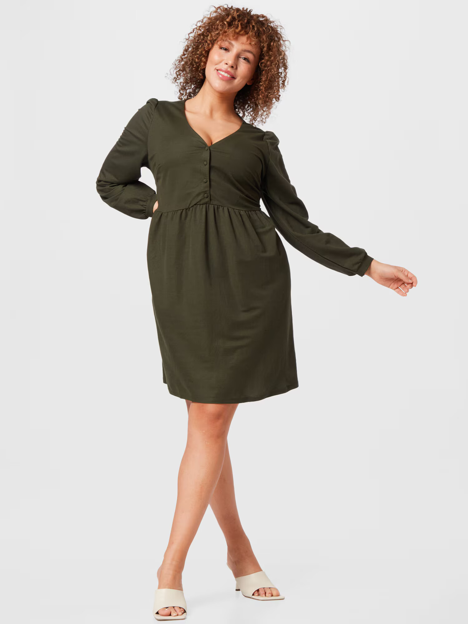 ABOUT YOU Curvy Rochie tip bluză 'Elva' verde închis - Pled.ro